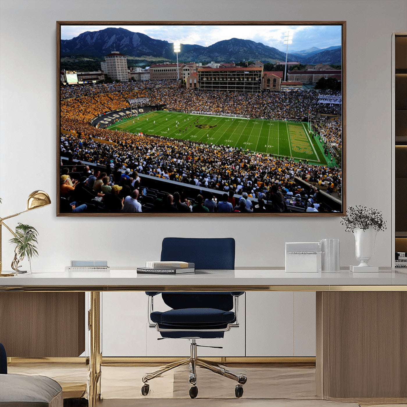MGV-FC-36X24 - Folsom Field - University of Colorado Buffaloes Football Stadium Wall Art | Ready to Hang and Framed