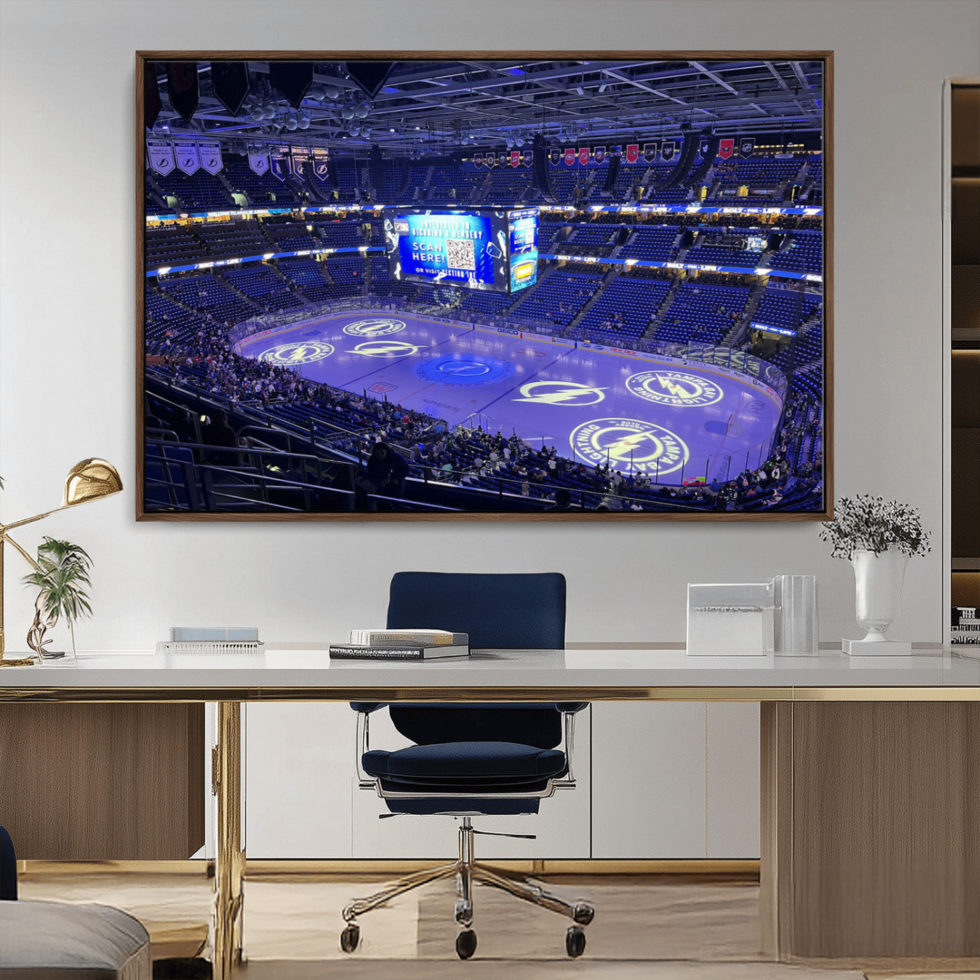 MGV-FC-36X24 - Amalie Arena Florida Wall Art Canvas Print - NHL Hockey Stadium Print Wall Art