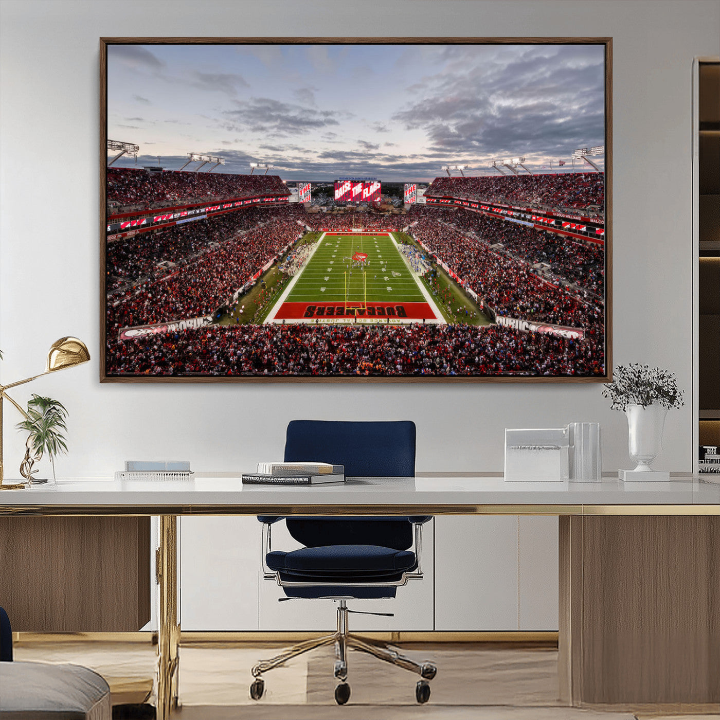 MGV-FC-36X24 - Florida Tampa Raymond James Stadium Wall Art Canvas Print - NFL Football Stadium Print Canvas