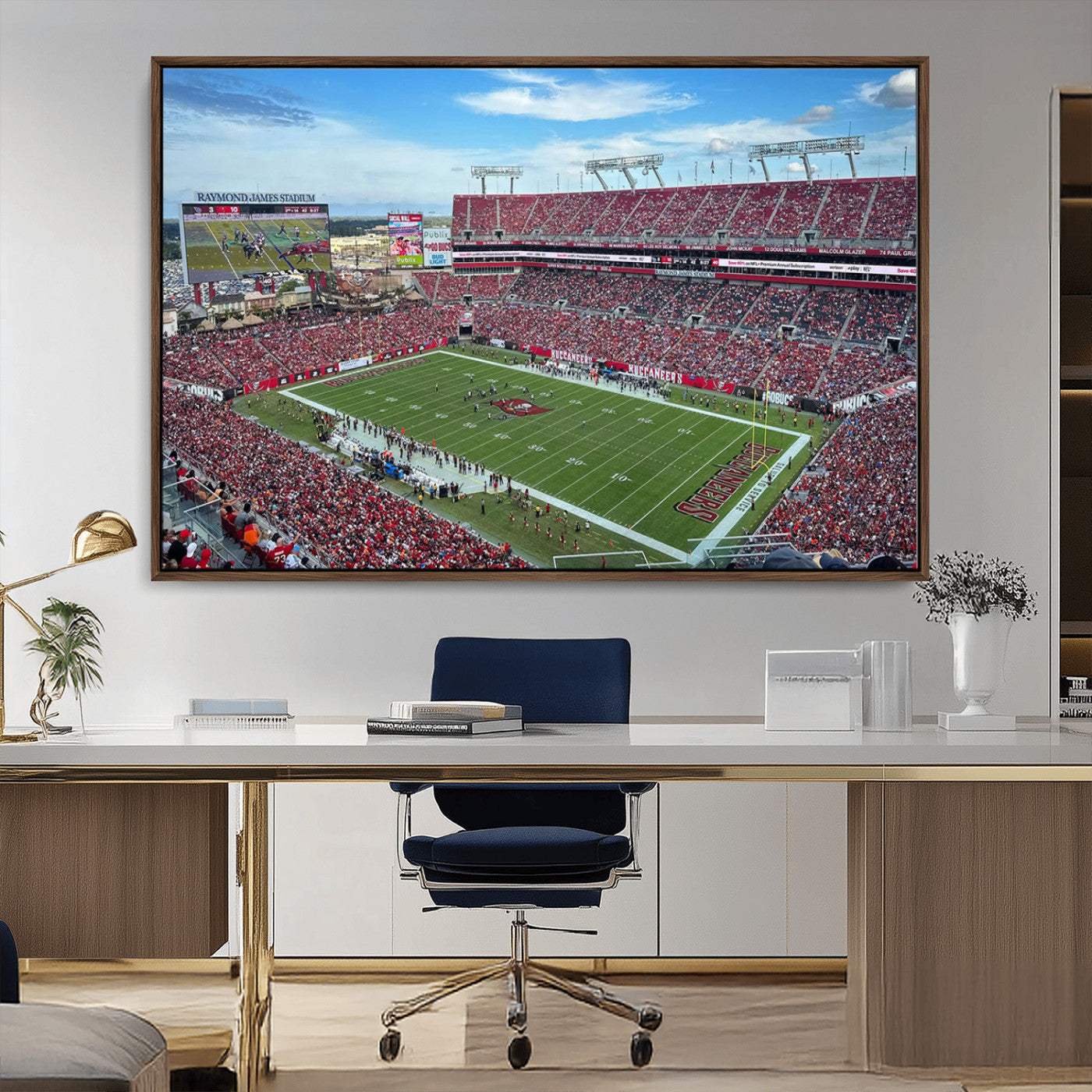 MGV-FC-36X24 - Florida Tampa Raymond James Stadium Wall Art Canvas Print - NFL Football Stadium Print Canvas
