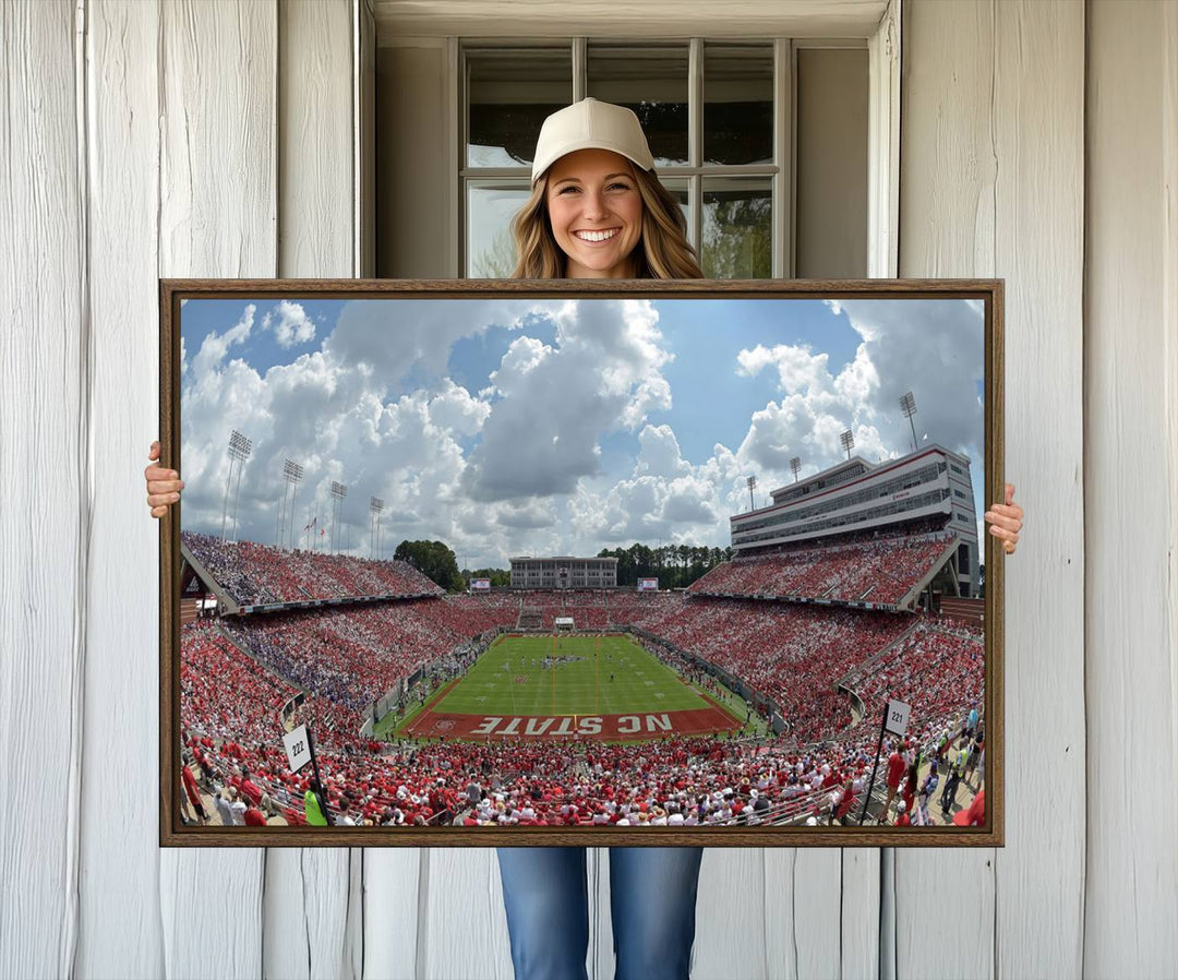 Canvas print of Carter-Finley Stadium, showcasing the NC State Wolfpack.