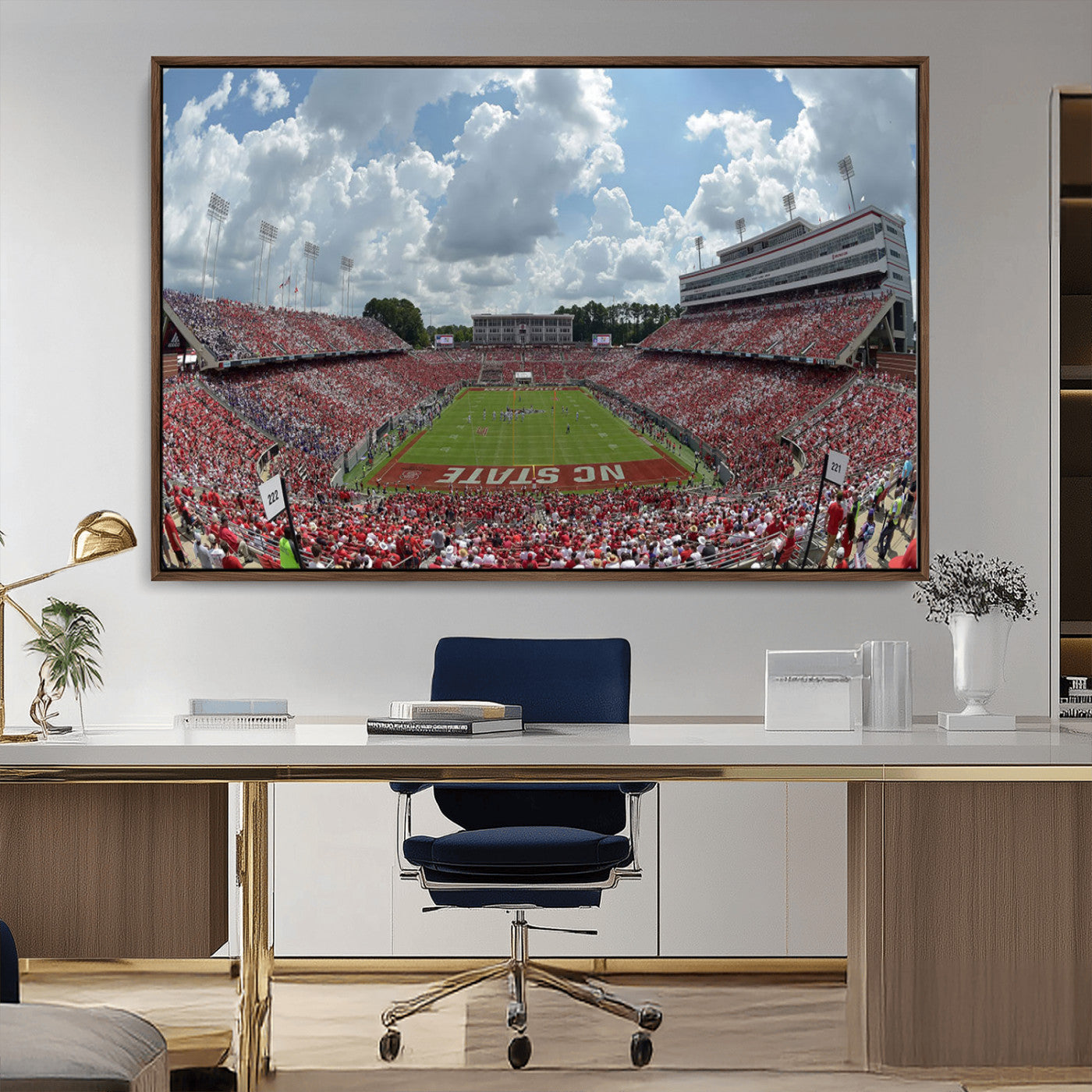 MGV-FC-36X24 - NC State Wolfpack Football Team Print Canvas- Raleigh Carter-Finley Stadium Wall Art Canvas Print