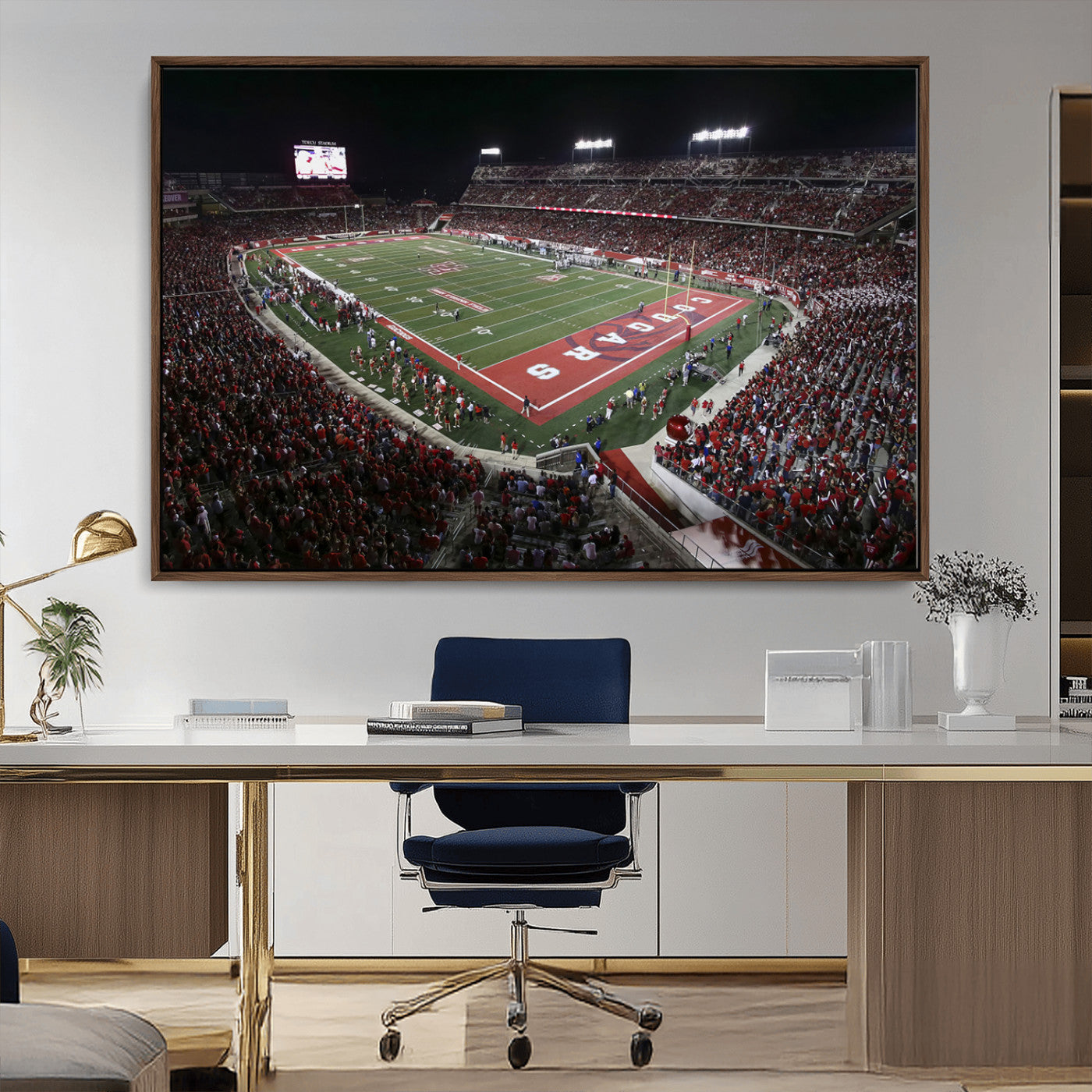 MGV-FC-36X24 - Houston Cougars Football Team Print - Houston TDECU Stadium Wall Art Canvas Print