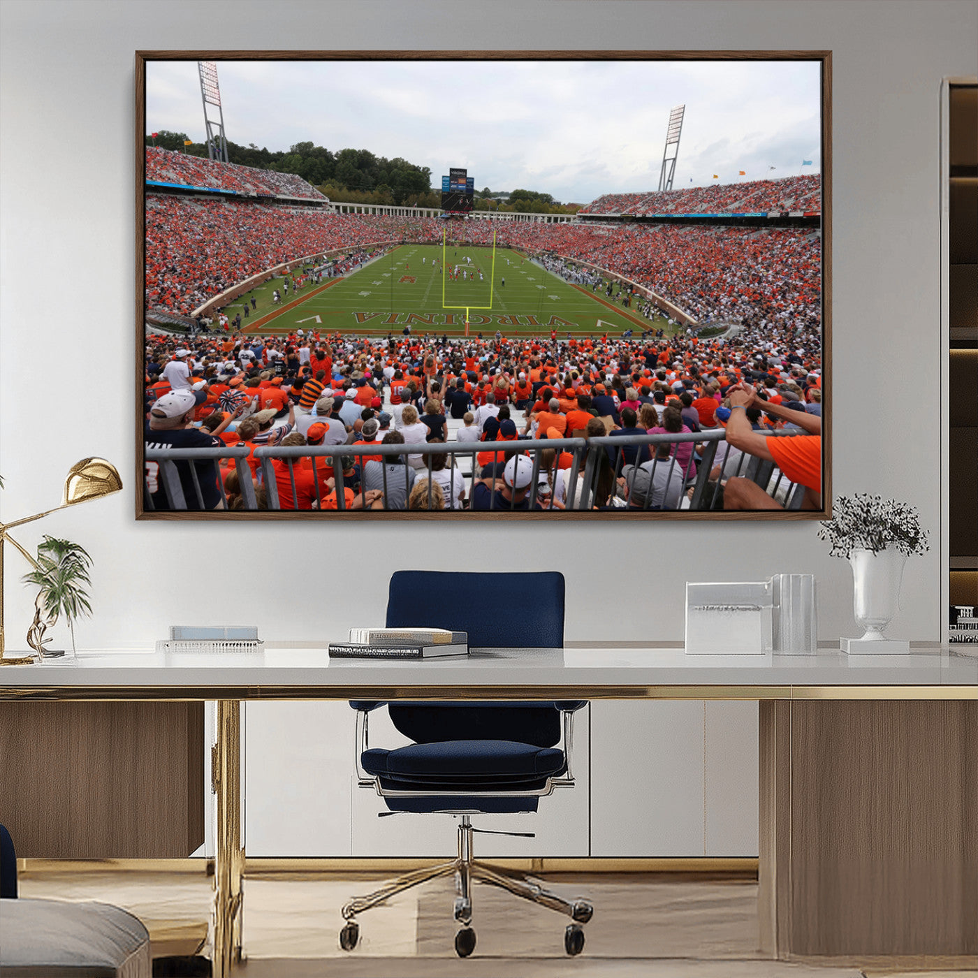 MGV-FC-36X24 - Virginia Cavaliers Football Team Print - Charlottesville Scott Stadium Print Wall Art Canvas