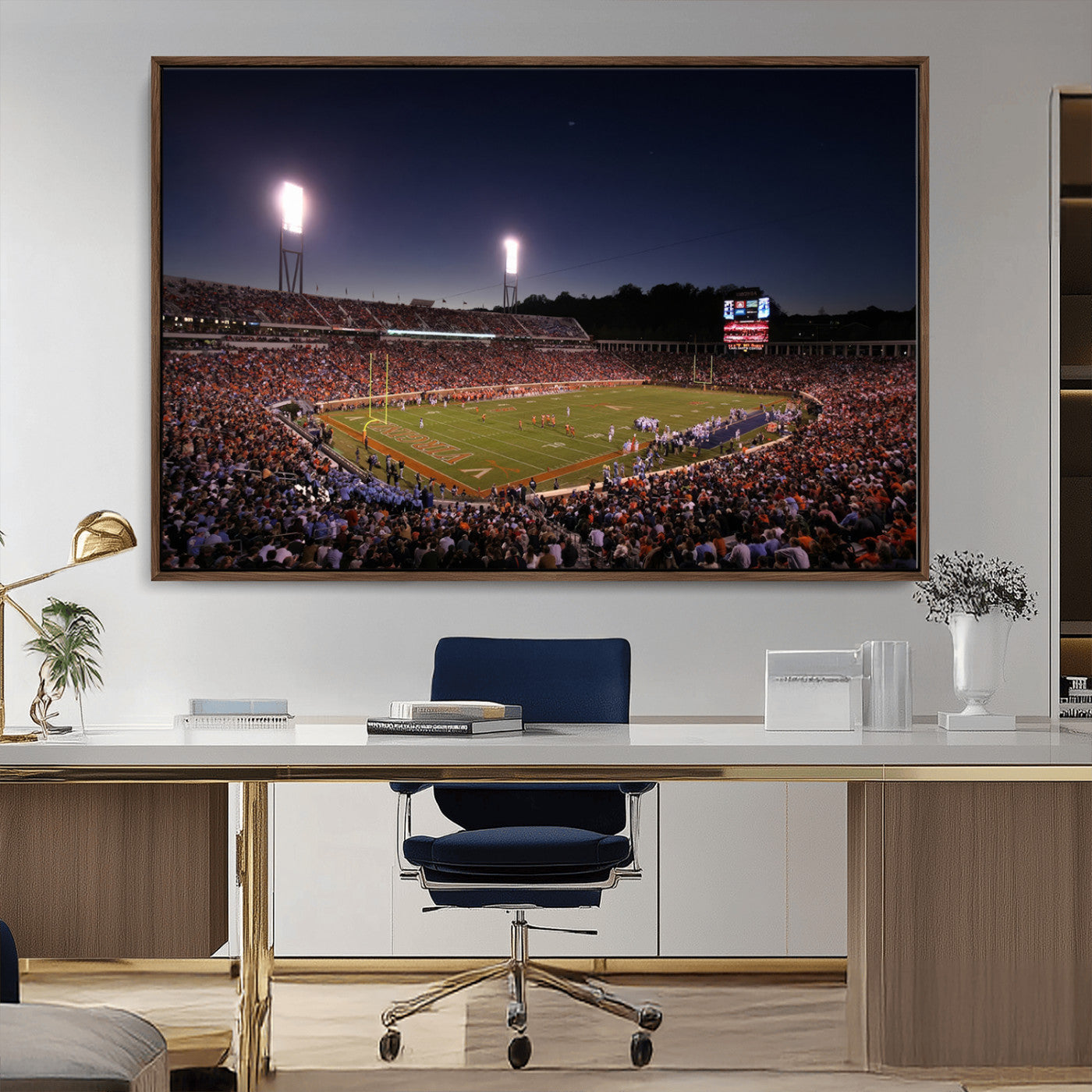 MGV-FC-36X24 - Virginia Cavaliers Football Team Print - Charlottesville Scott Stadium Canvas Print Wall Art