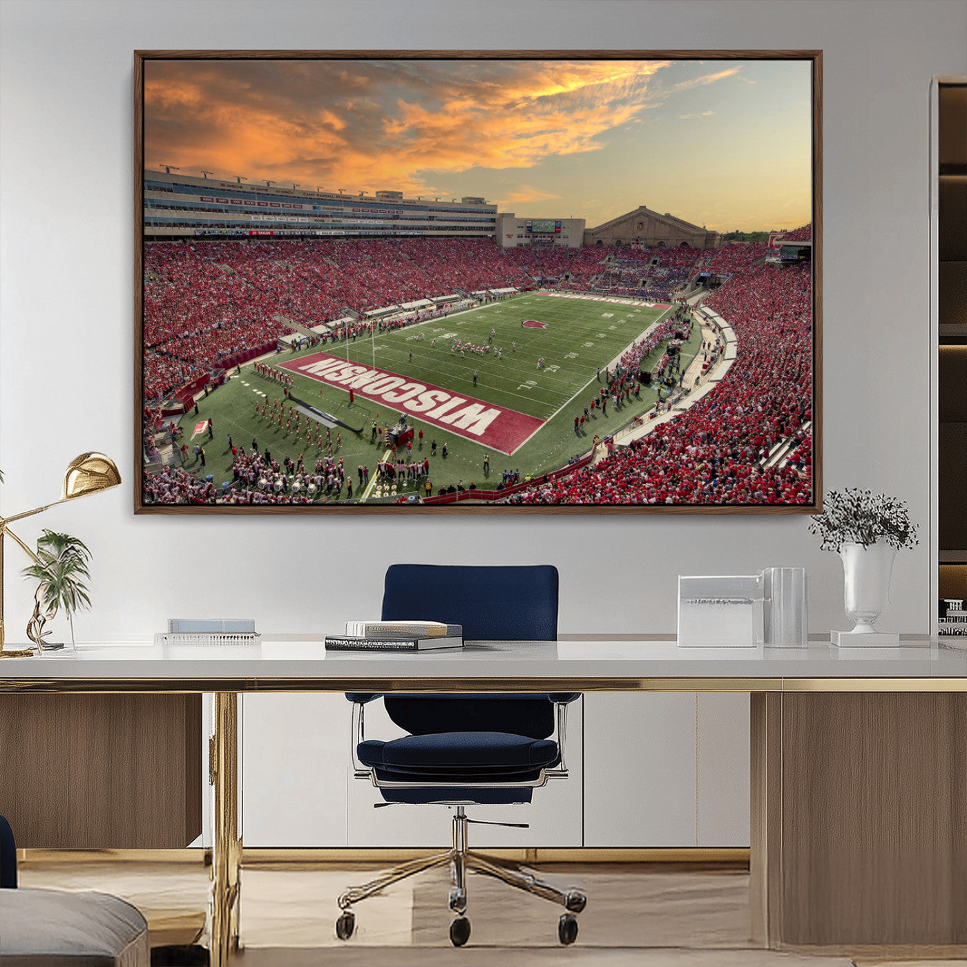 41472-MGV-CV-36X24-Camp Randall Stadium Wisconsin Badgers Large Wall Art Canvas Print | College Football Stadium Wall