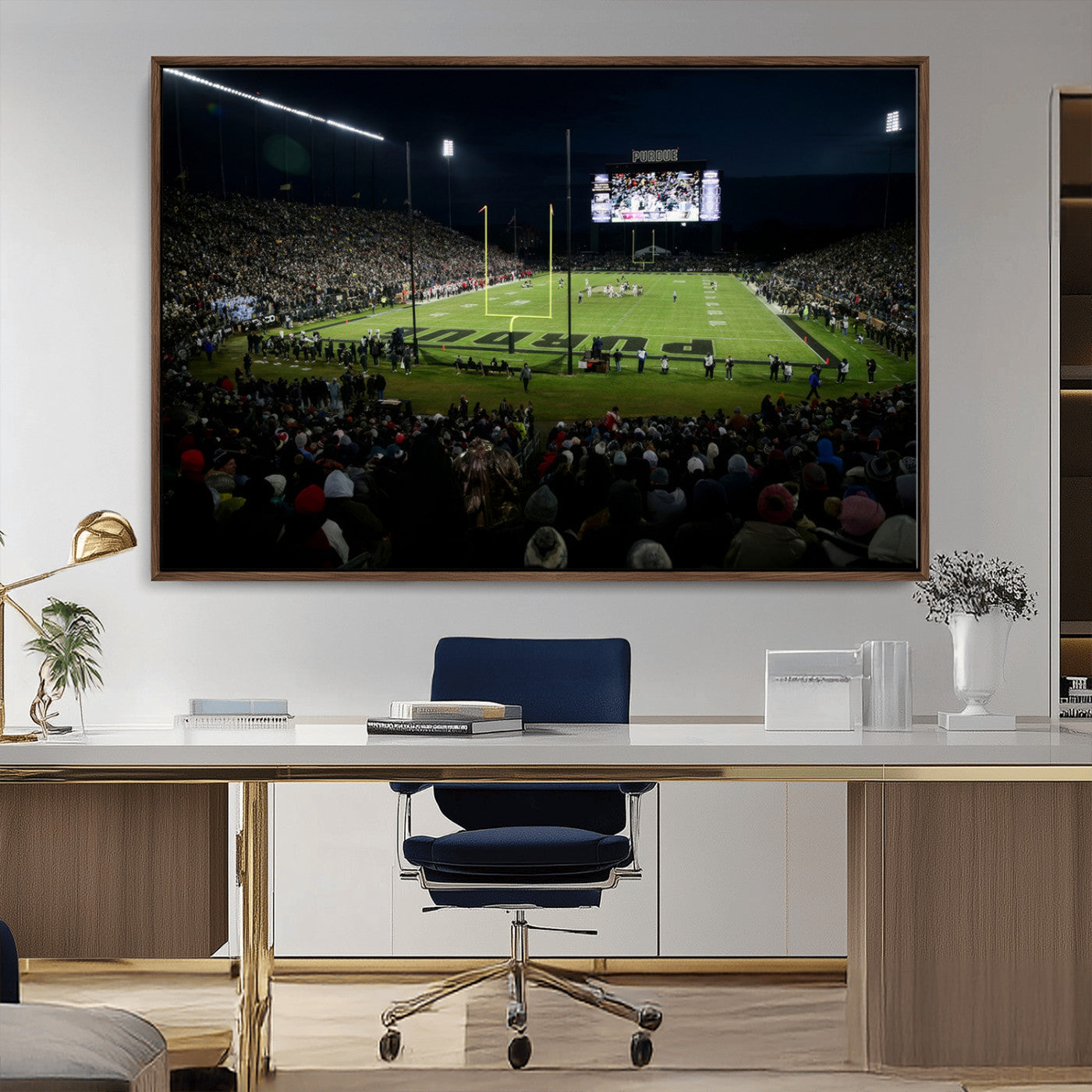 MGV-FC-36X24 - Purdue Boilermakers Football Team Print - West Lafayette Ross–Ade Stadium Wall Art Canvas Print