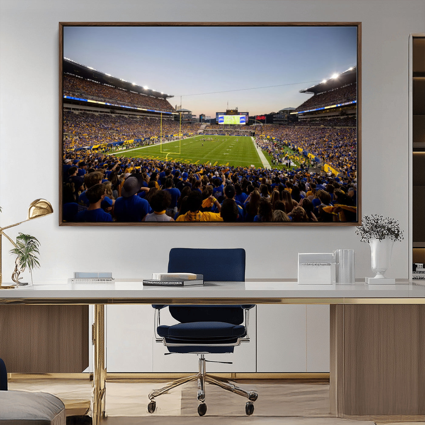 MGV-FC-36X24 - Pittsburgh Panthers Football Team Print - Pittsburgh Acrisure Stadium Wall Art Canvas Print
