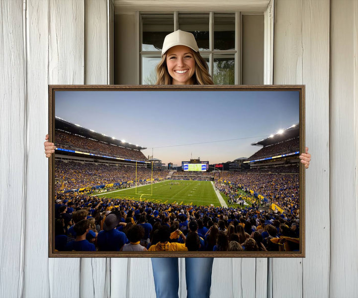 Pittsburgh Panthers Acrisure Stadium wall art print on canvas.