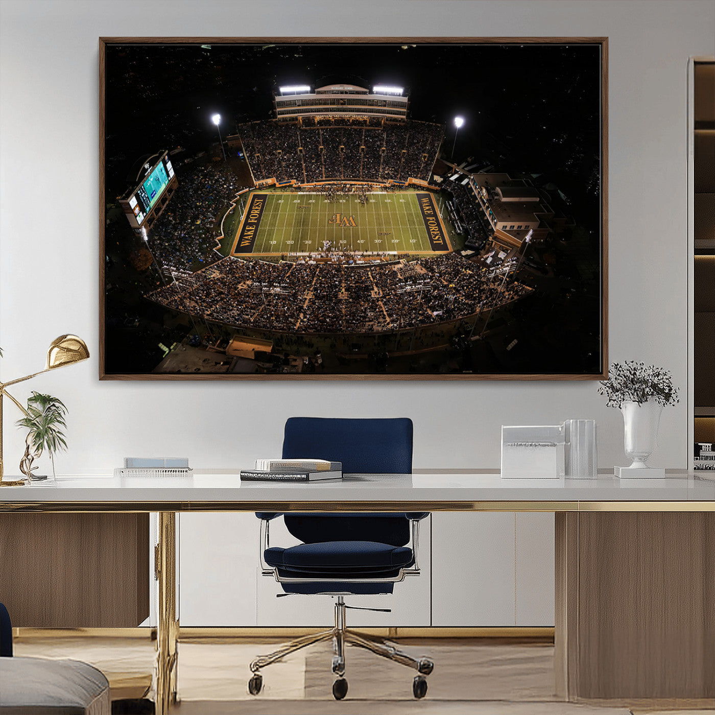 MGV-FC-36X24 - Wake Forest University Demon Deacons Canvas Printi, Football Team Print - Winston-Salem Allegacy