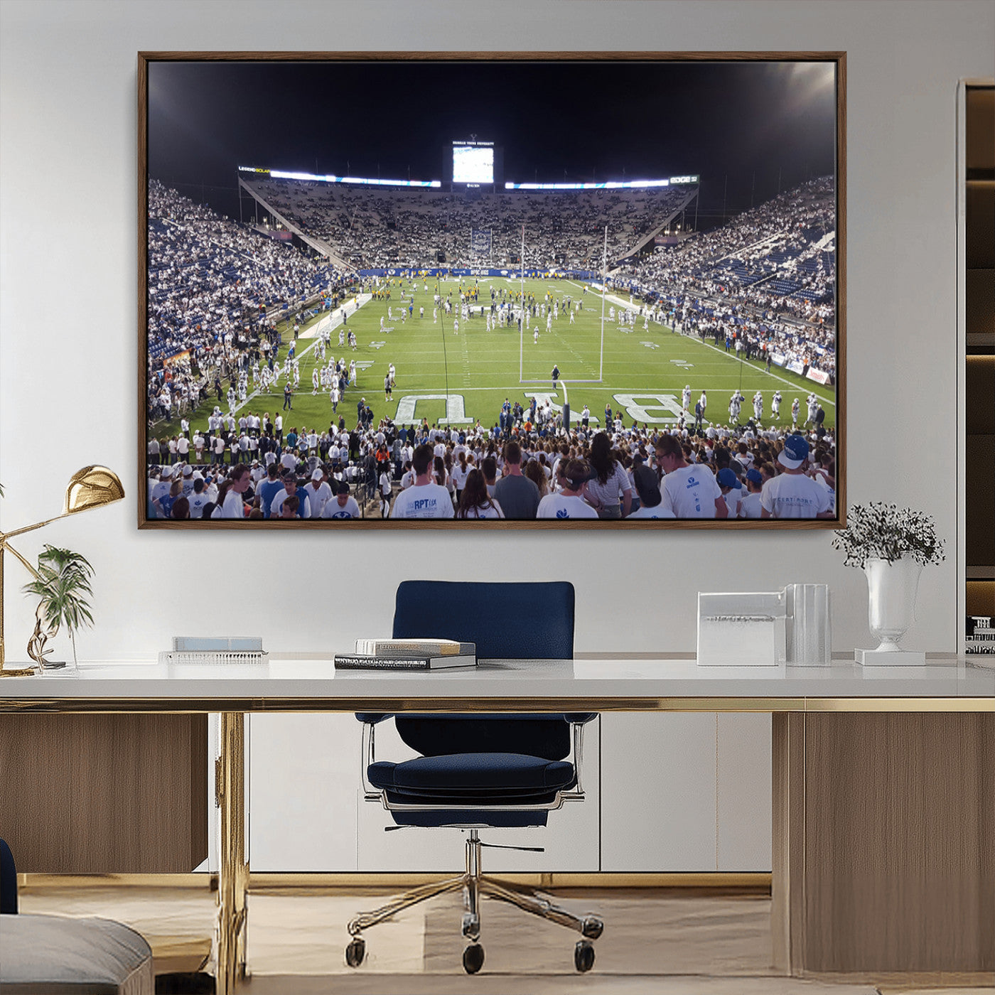 MGV-FC-36X24 - Brigham Young University Cougars Football Print Canvas - Provo LaVell Edwards Stadium Wall Art