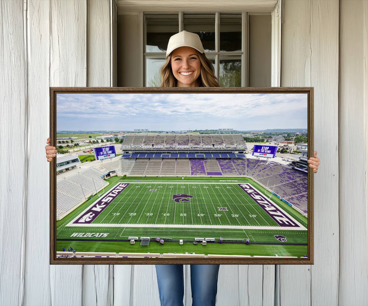 Gallery-quality canvas print featuring the KState Wildcats Football Team at Bill Snyder Family Stadium, Manhattan.