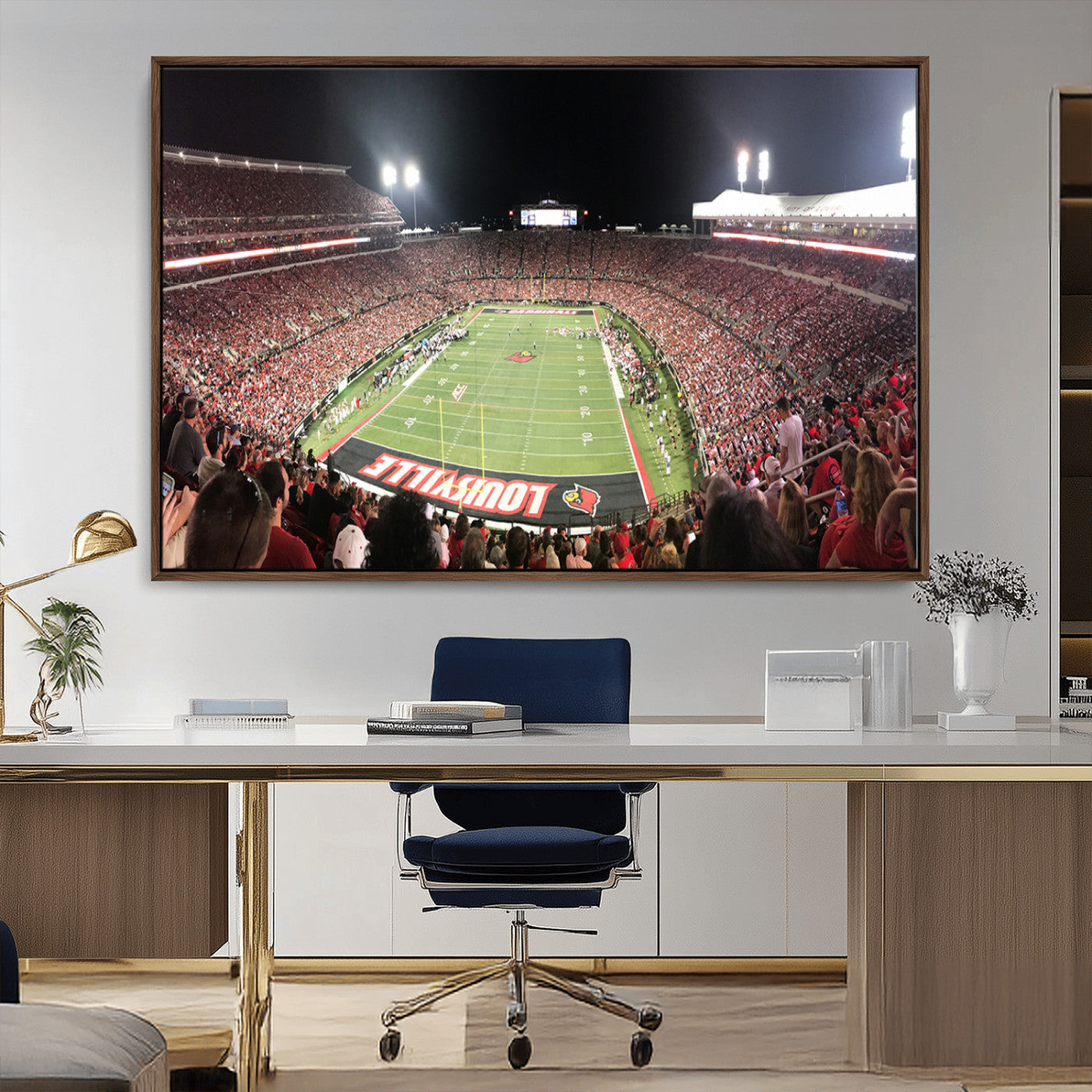 MGV-FC-36X24 - University of Louisville Cardinals Football Team Print - Louisville Cardinal Stadium Wall Art Canvas