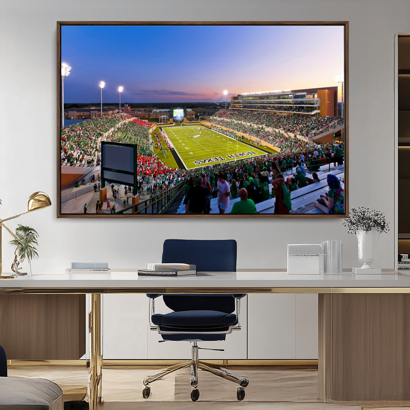 MGV-FC-36X24 - University of North Texas Mean Green Football Team Print - Denton DATCU Stadium Canvas Print Wall