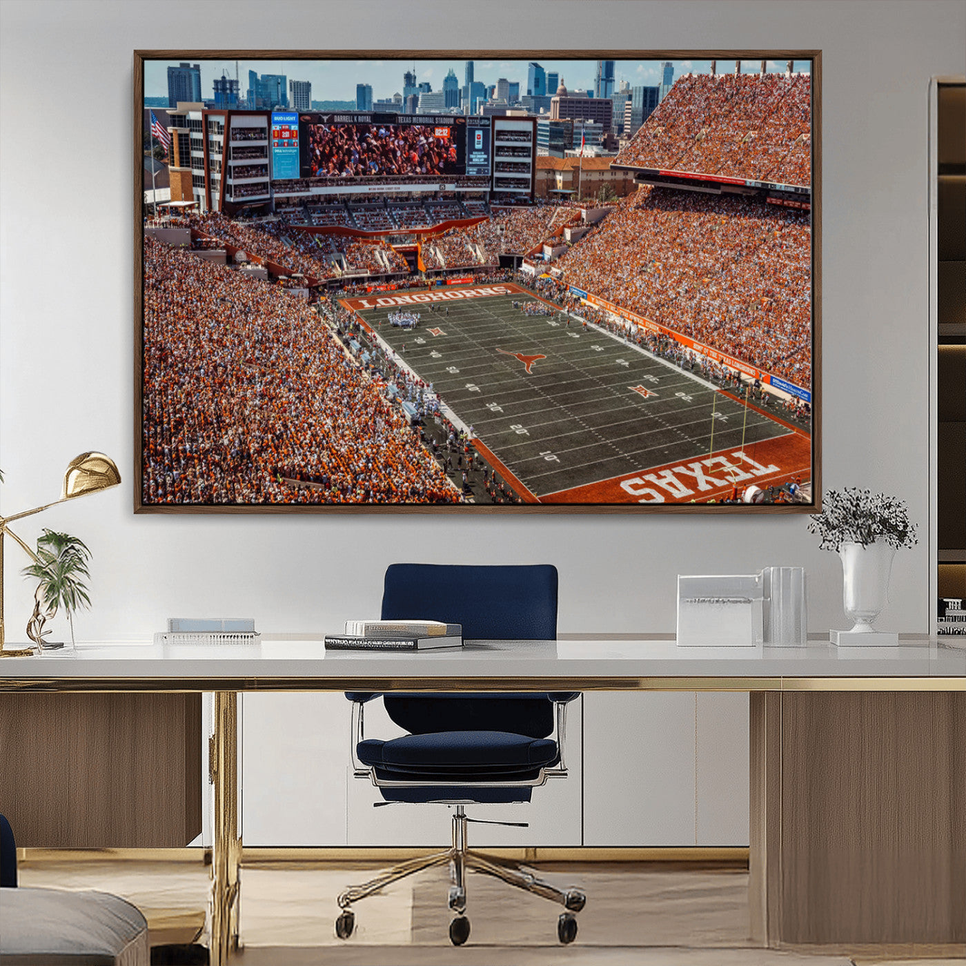 MGV-FC-36X24 - University of Texas Longhorns Football Team Print - Austin Darrell K Royal-Texas Memorial Stadium