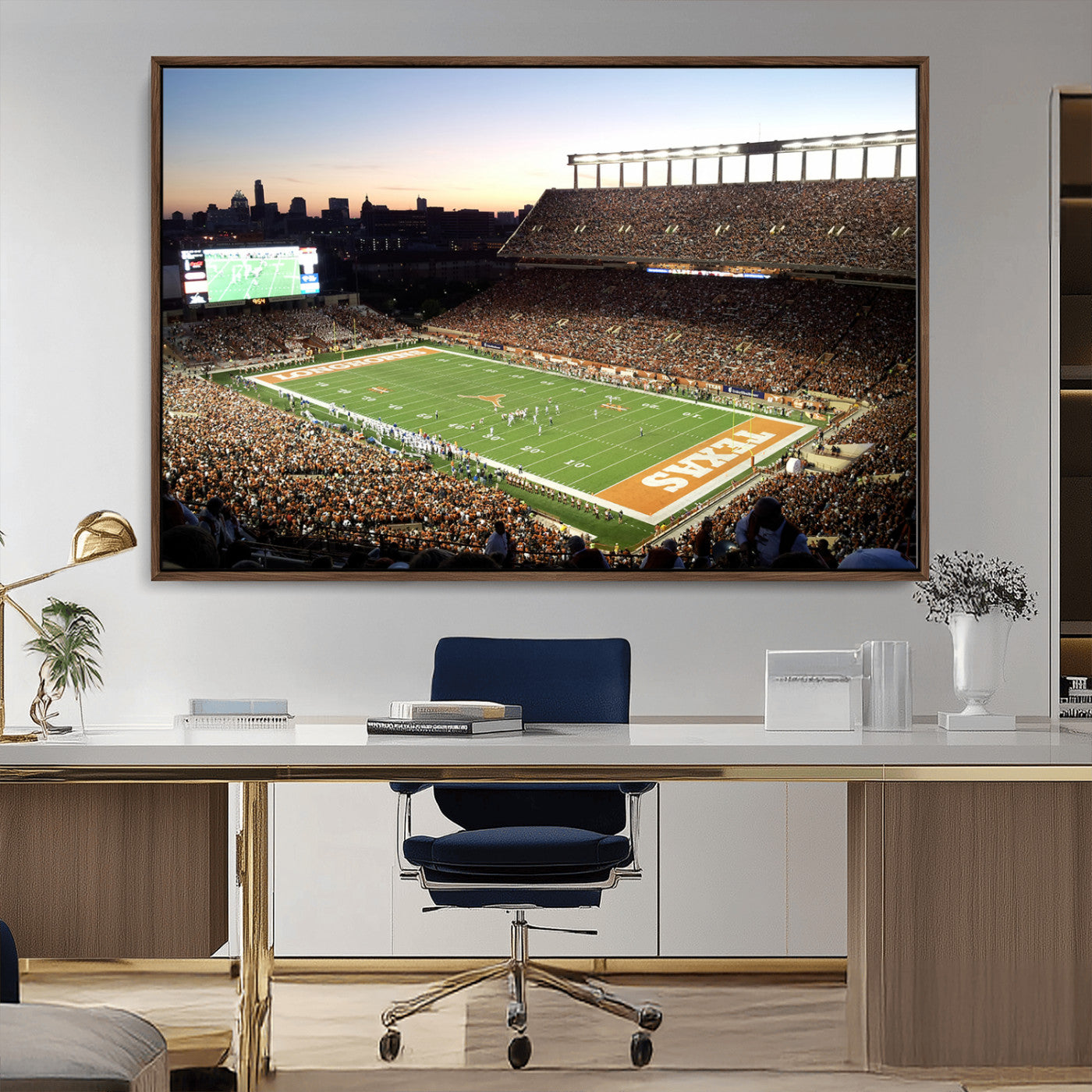 MGV-FC-36X24 - Darrell K Royal-Texas Memorial Stadium Canvas Wall Art - Texas Longhorns Football Match