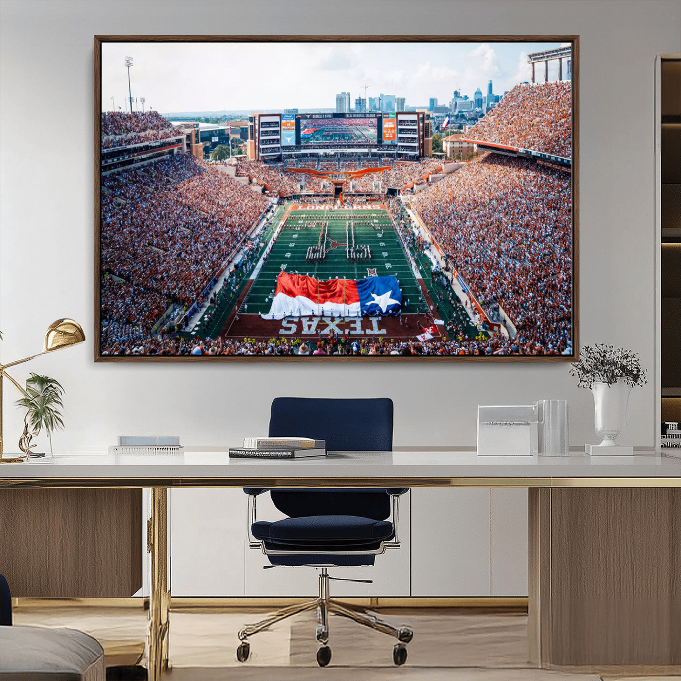 MGV-FC-36X24 - University of Texas Longhorns Football Team Canvas Print - Austin Darrell K Royal-Texas Memorial