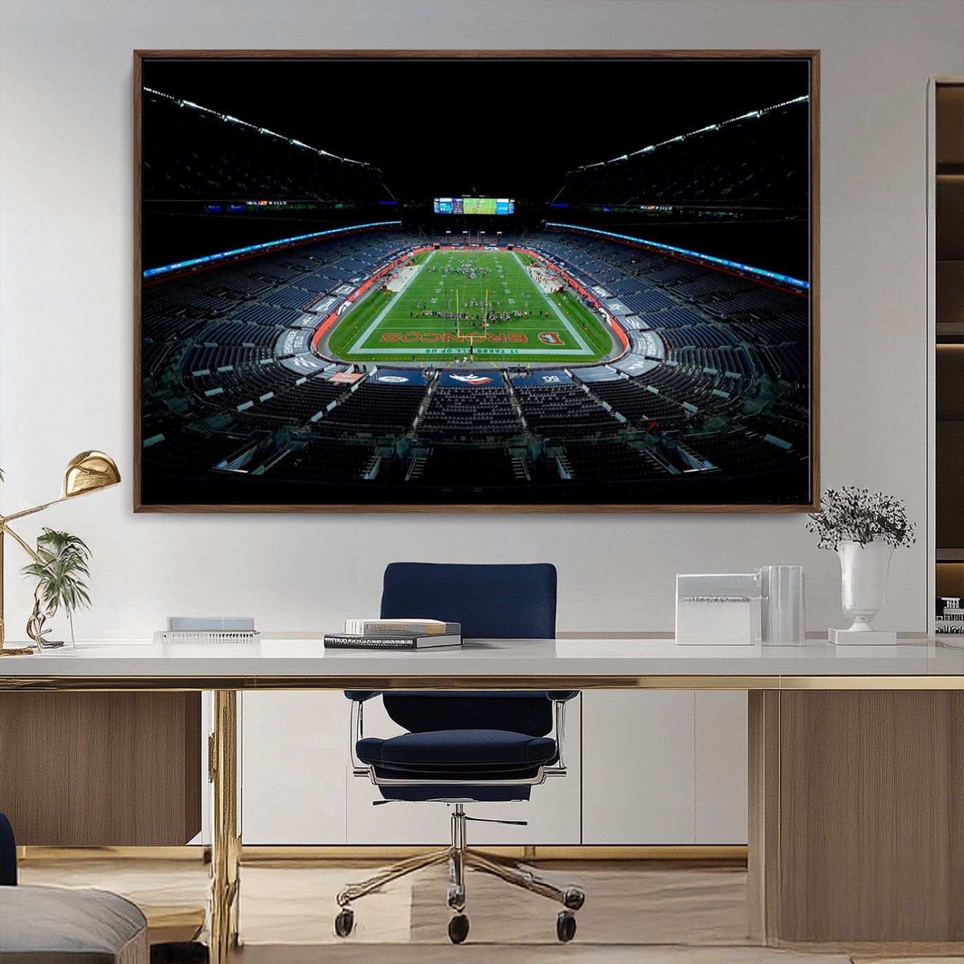 MGV-FC-36X24 - Denver Broncos Football Team Print Canvas- Denver Empower Field at Mile High Stadium Wall Art Canvas