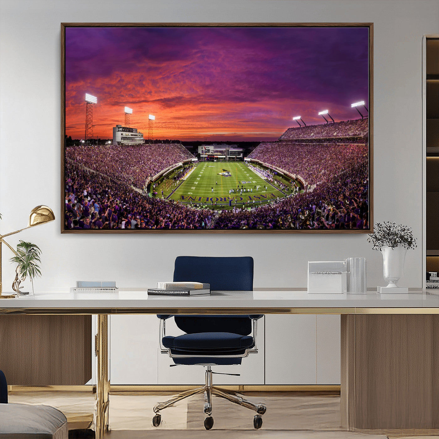 MGV-FC-36X24 - East Carolina University Pirates Football Print Canvas- Greenville Dowdy-Ficklen Stadium Wall Art