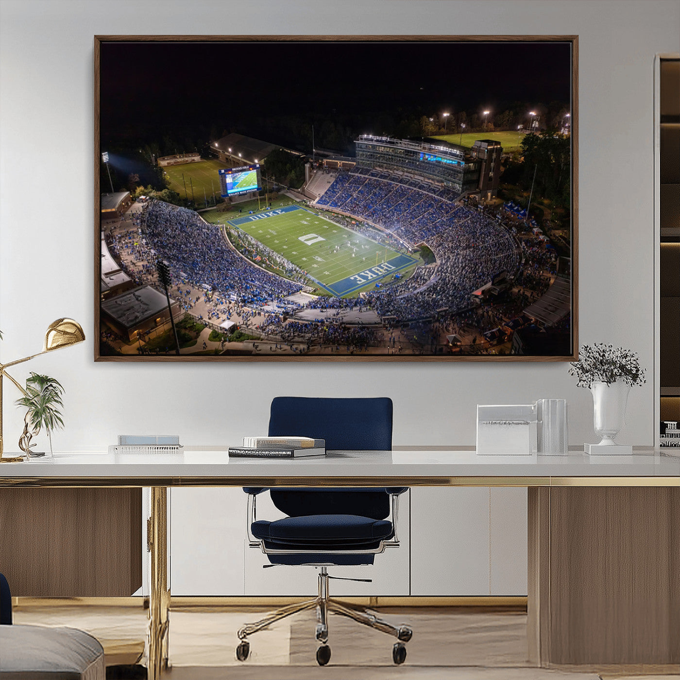MGV-FC-36X24 - Duke University Blue Devils Football Print Canvas - Durham Wallace Wade Stadium Wall Art Canvas