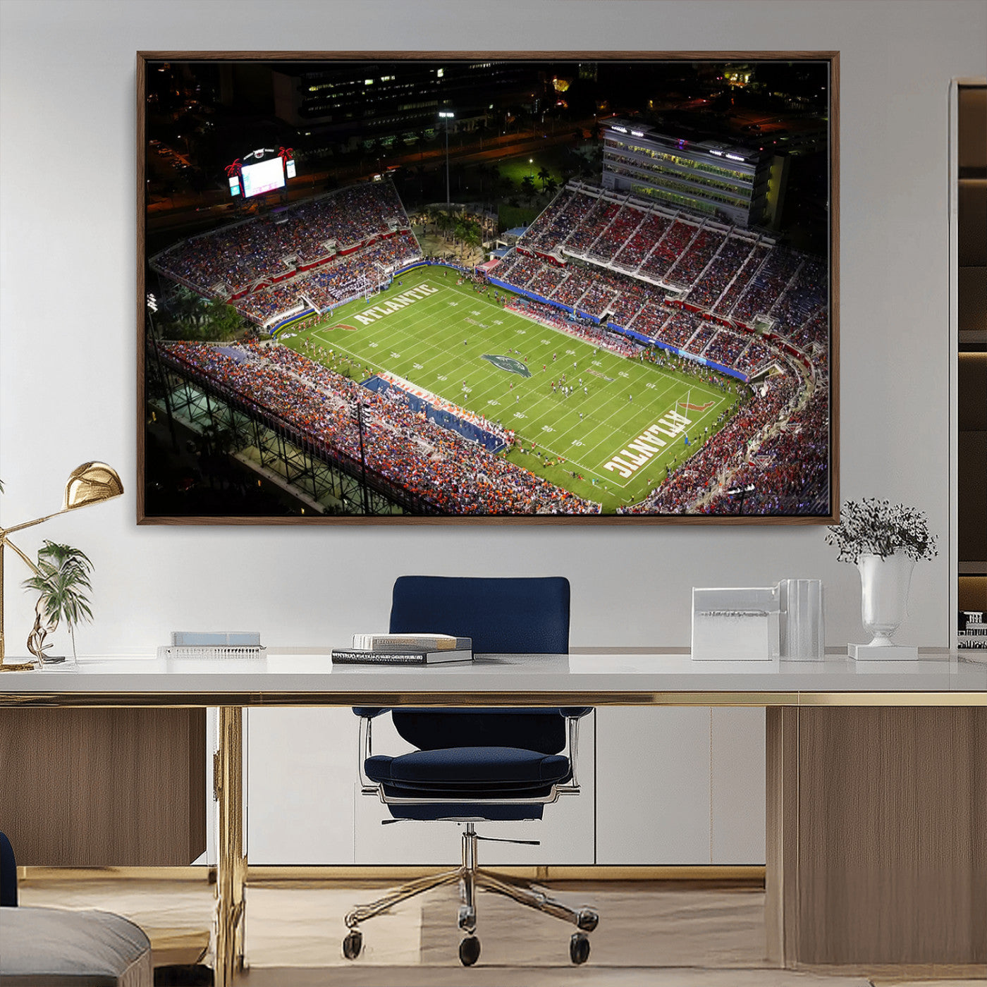 MGV-FC-36X24 - Florida Atlantic University Owls Canvas Print, Football Team Print - Boca Raton FAU Stadium Wall Art