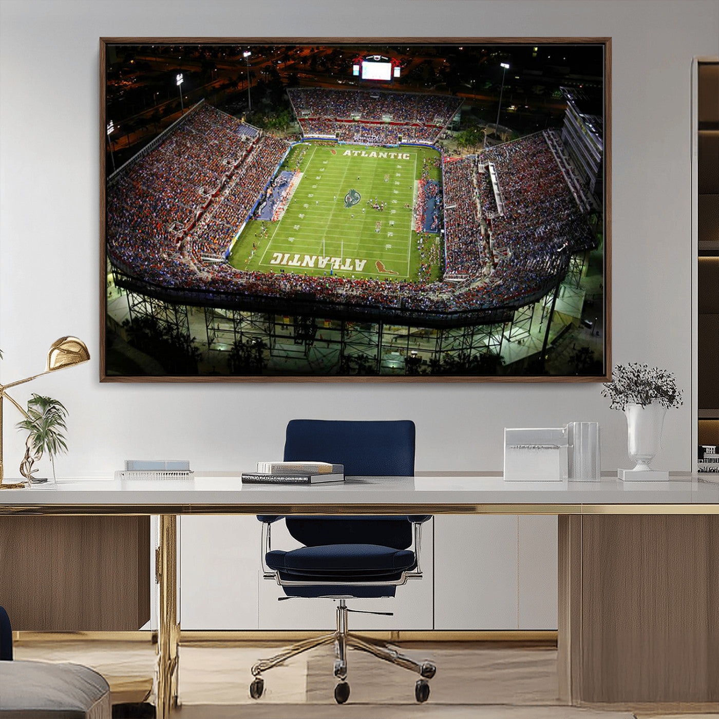 MGV-FC-36X24 - Florida Atlantic University Owls Football Team Print - Boca Raton FAU Stadium Wall Art Canvas Print