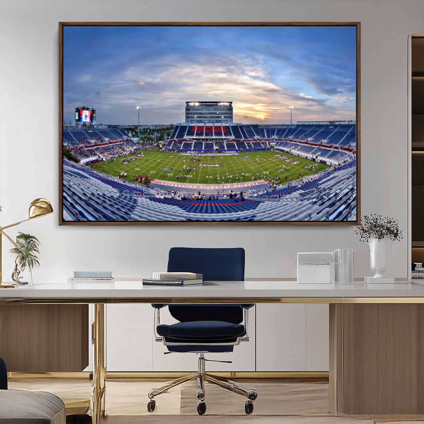 MGV-FC-36X24 - Florida Atlantic University Owls Football Team Print - Boca Raton FAU Stadium Wall Art Canvas Print