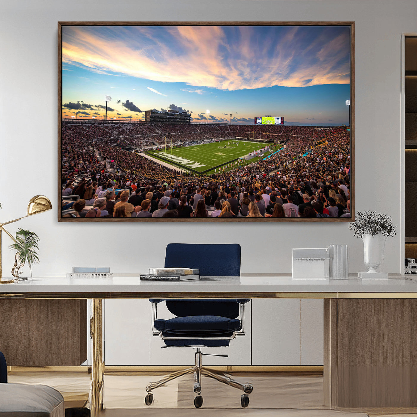 MGV-FC-36X24 - UCF Knights Football Team Print - Orlando FBC Mortgage Stadium Wall Art Canvas Print