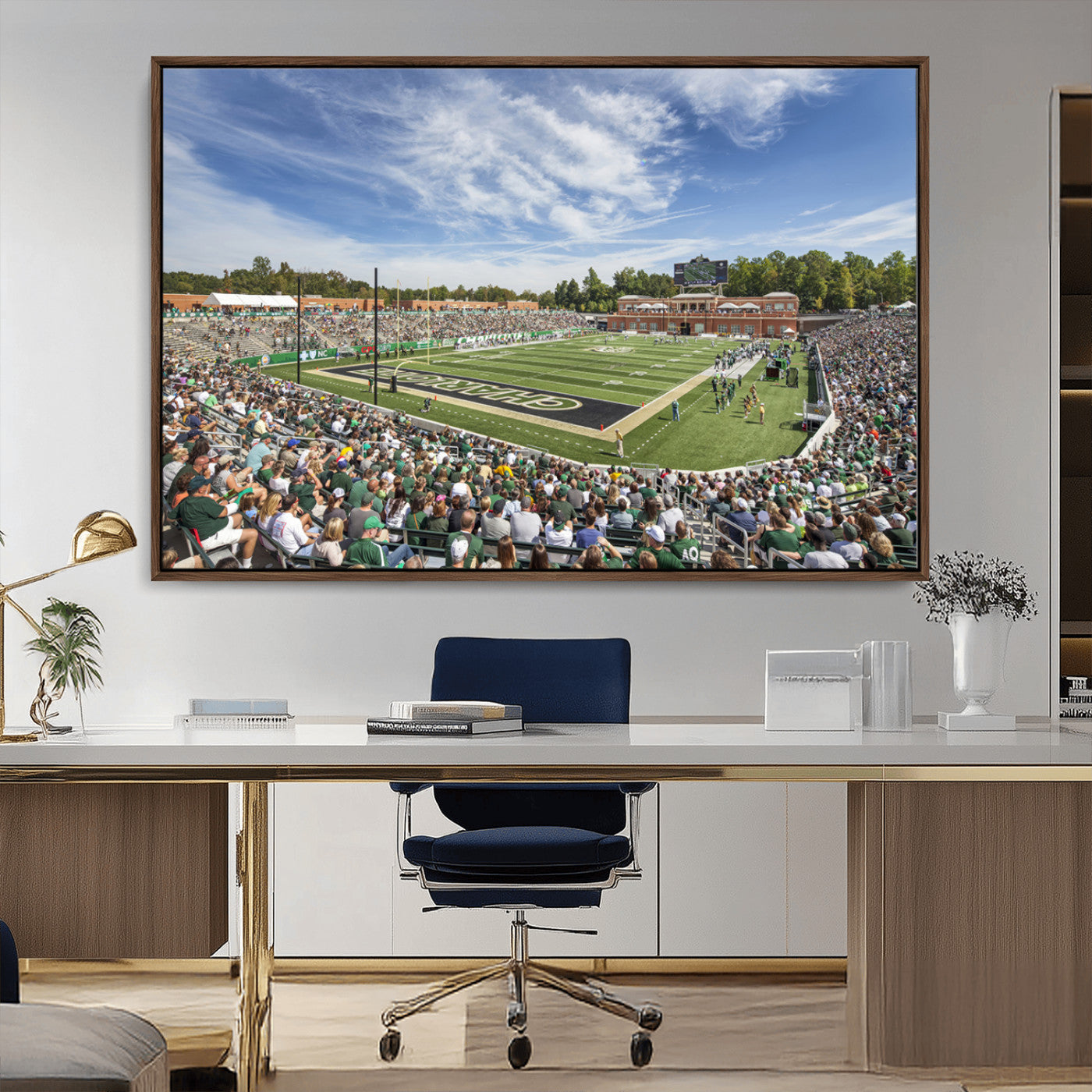 MGV-FC-36X24 - University of Charlotte 49ers Football Team Print - Charlotte Jerry Richardson Stadium Canvas Print