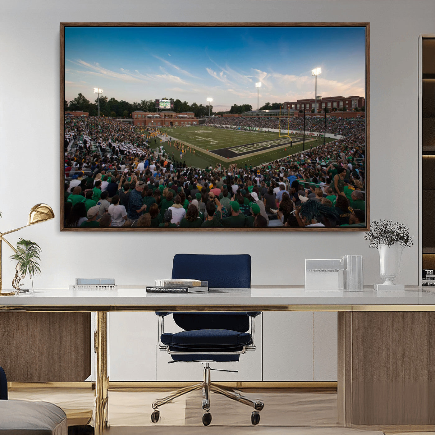 MGV-FC-36X24 - University of Charlotte 49ers Football Team Print - Charlotte Jerry Richardson Stadium Wall Art