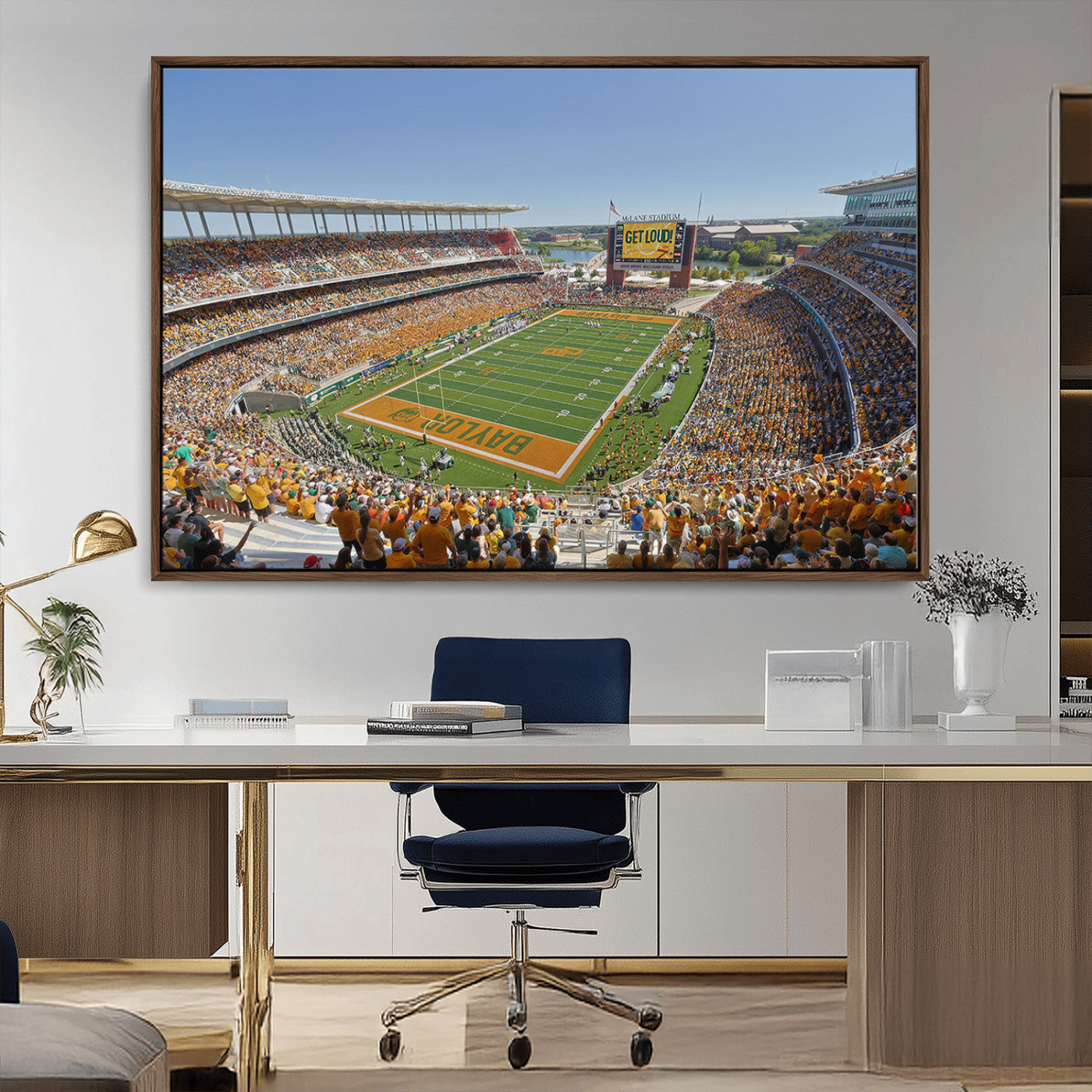 MGV-FC-36X24 - Baylor University Bears Football Team Print - Waco McLane Stadium Wall Art Canvas Print