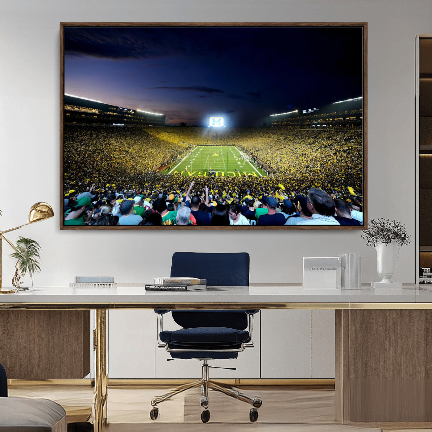 MGV-FC-36X24 - University of Michigan Wolverines Football Team Print - Ann Arbor Michigan Stadium Canvas Print