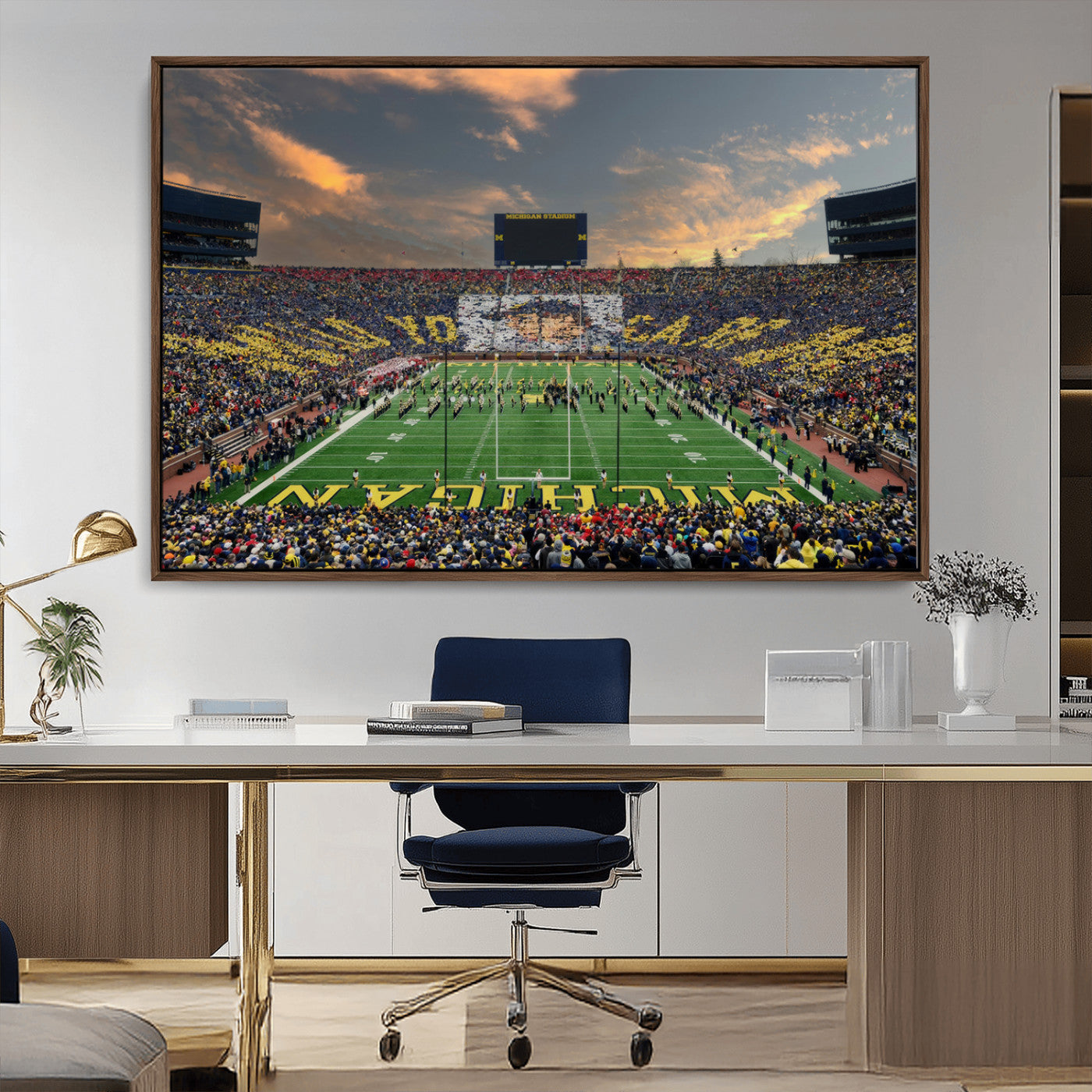 MGV-FC-36X24 - University of Michigan Wolverines Print Canvas, Football Team Print - Ann Arbor Michigan Stadium