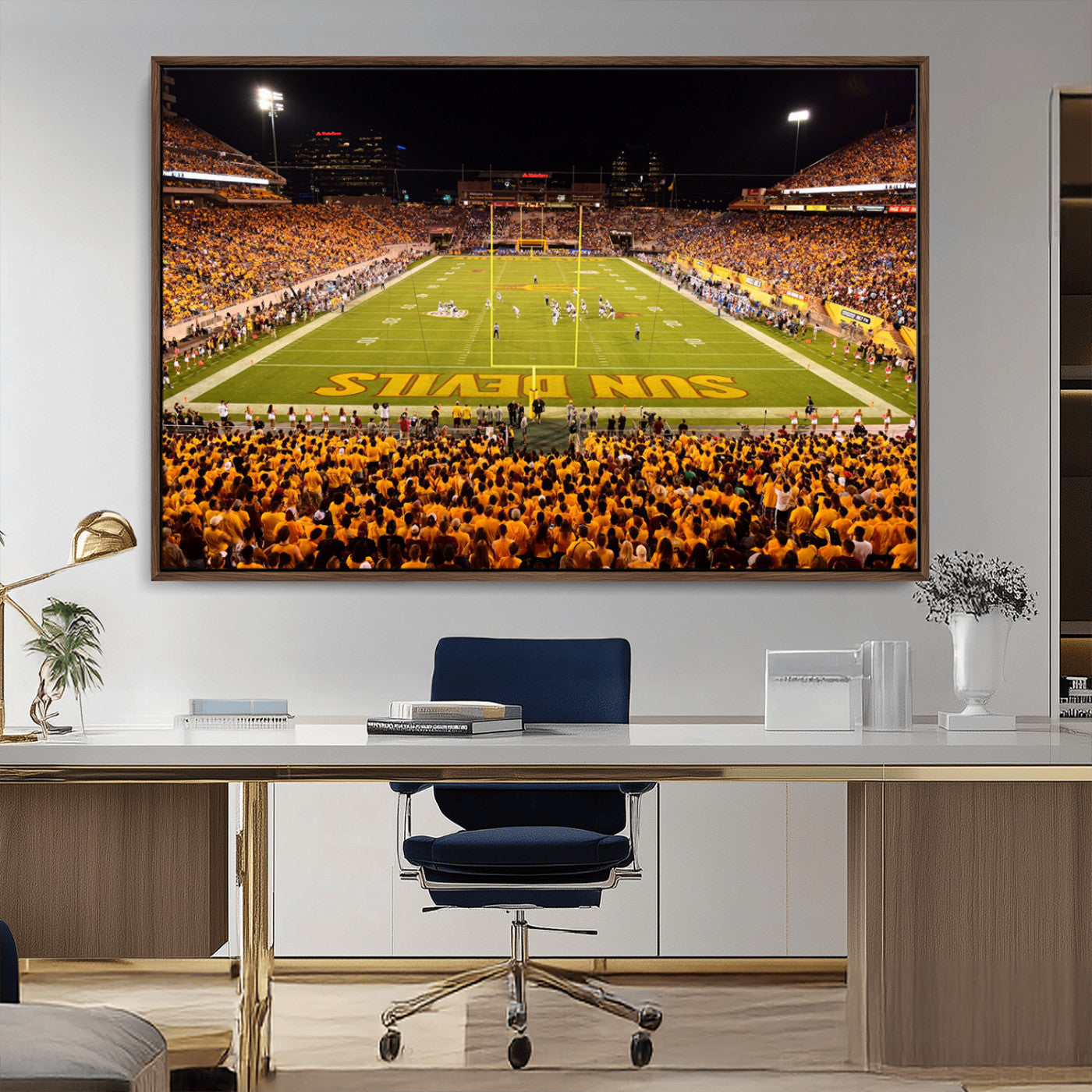 MGV-FC-36X24 - ASU Sun Devils Football Team Print - Phoenix Mountain America Stadium Wall Art Canvas Print