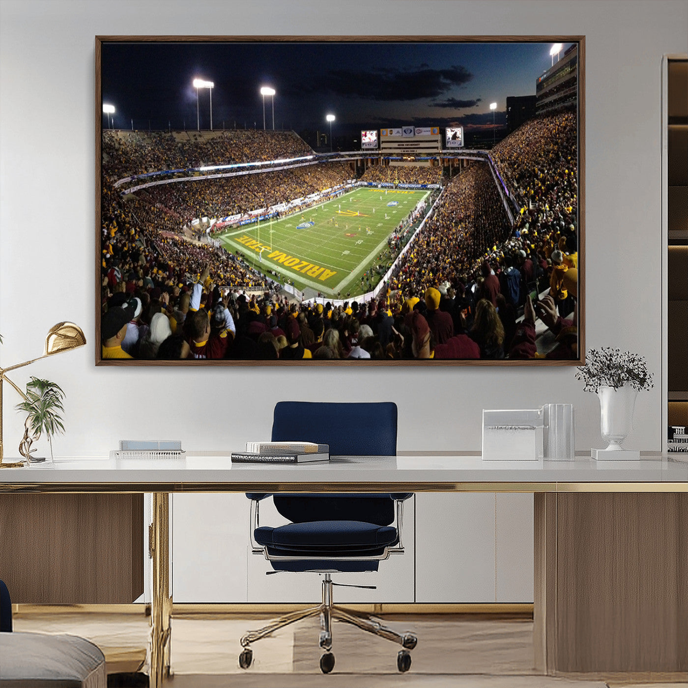 MGV-FC-36X24 - ASU Sun Devils Football Team Print Canvas - Phoenix Mountain America Stadium Wall Art Canvas Print