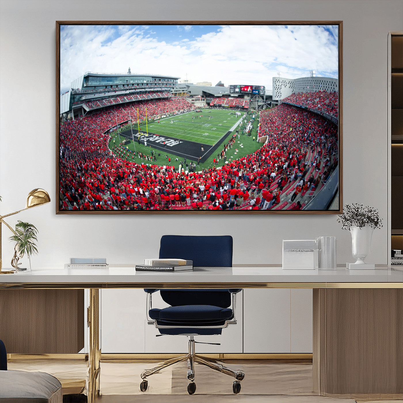 MGV-FC-36X24 - Cincinnati Bearcats Football Team Print - Nippert Stadium Wall Art Canvas Print
