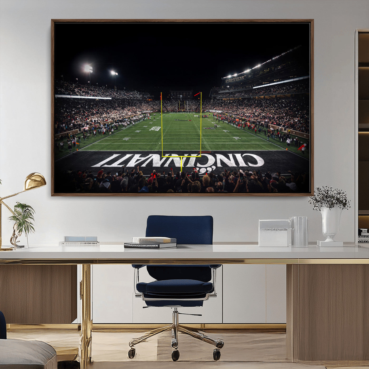 MGV-FC-36X24 - Cincinnati Bearcats Football Team Print - Nippert Stadium Wall Art Canvas Print
