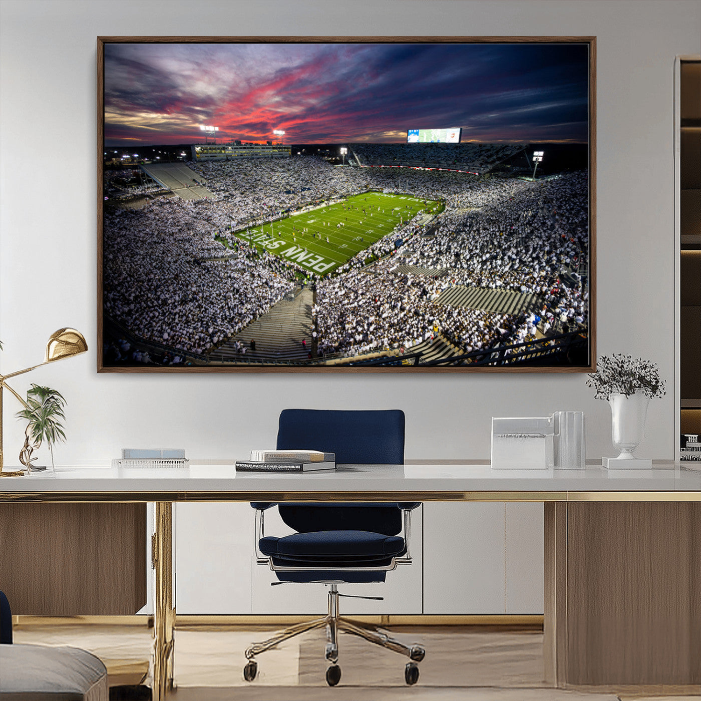 MGV-FC-36X24 - Penn State Nittany Lions Football Team Print - University Park Beaver Stadium Art Canvas Print