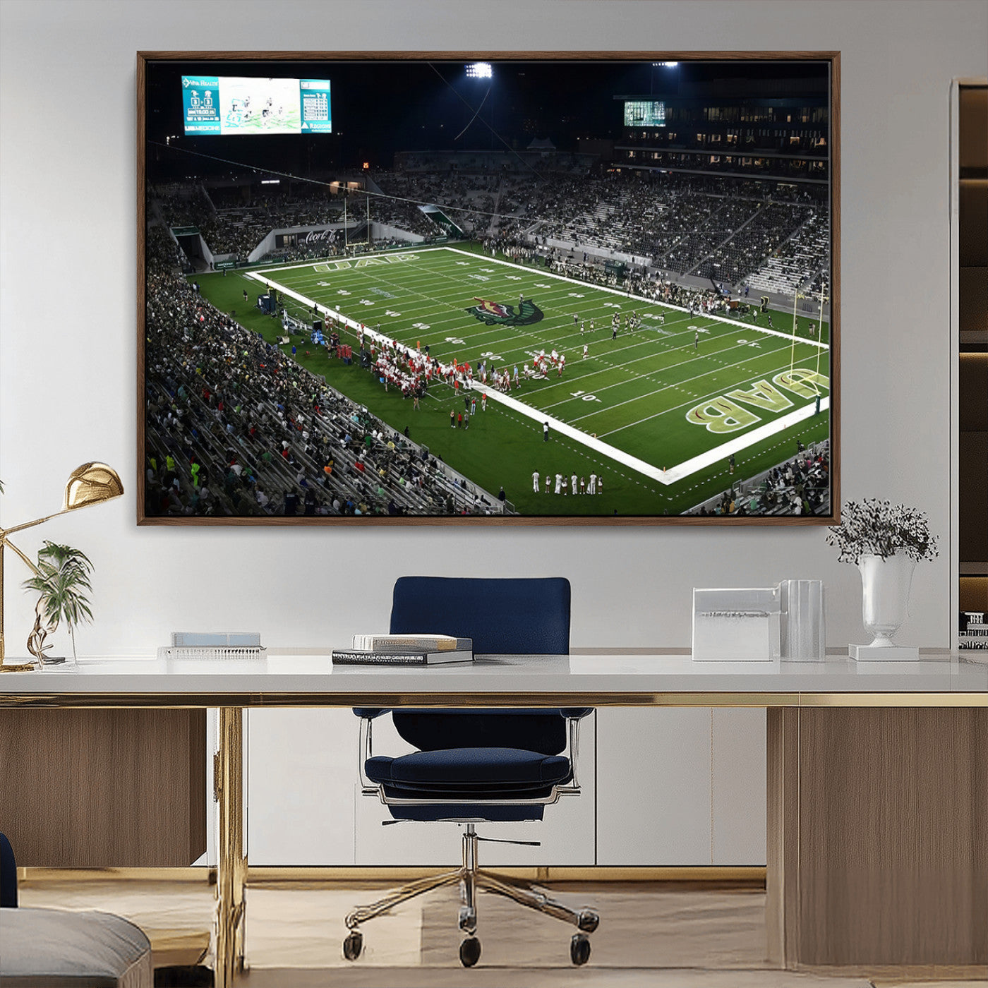 MGV-FC-36X24 - UAB Blazers Football Team Print - Birmingham Protective Stadium Wall Art Canvas Print