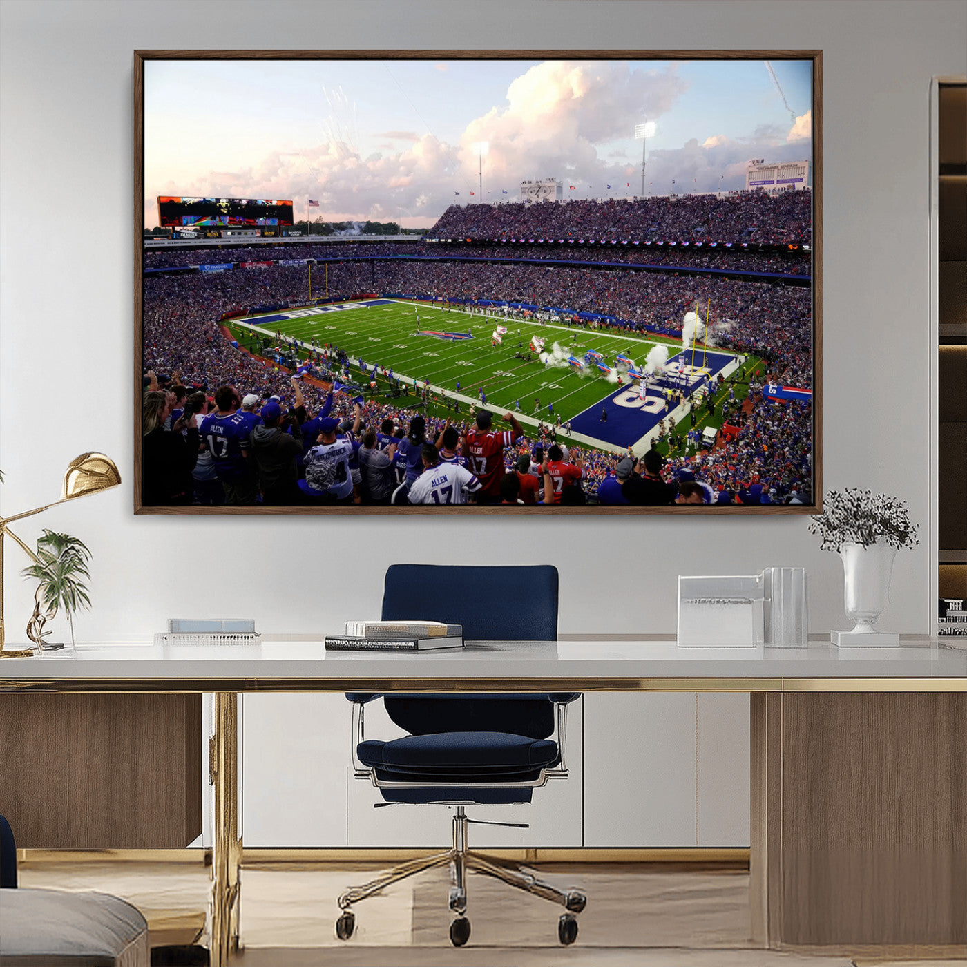 MGV-FC-36X24 - Buffalo Bills Football Team Print - Buffalo Highmark Stadium Wall Art Canvas Print