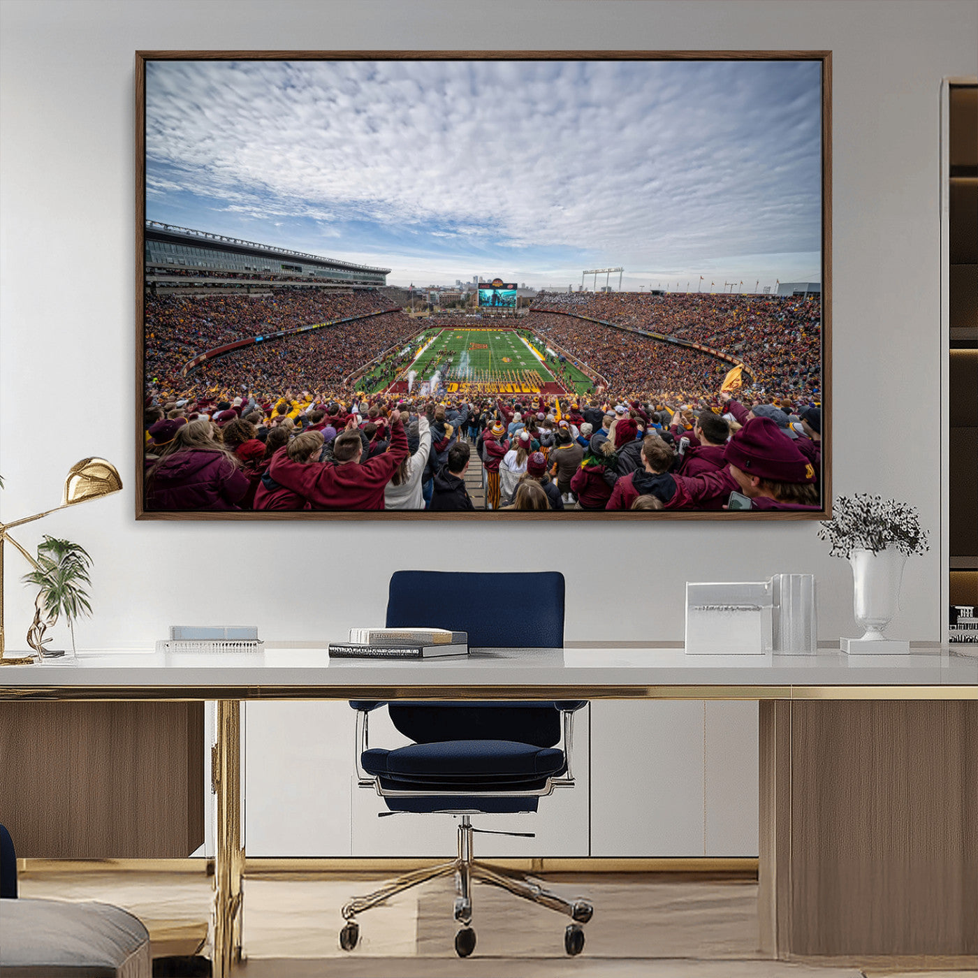 MGV-FC-36X24 - University of Minnesota Golden Gophers Football Team Print - Minneapolis Huntington Bank Stadium Art