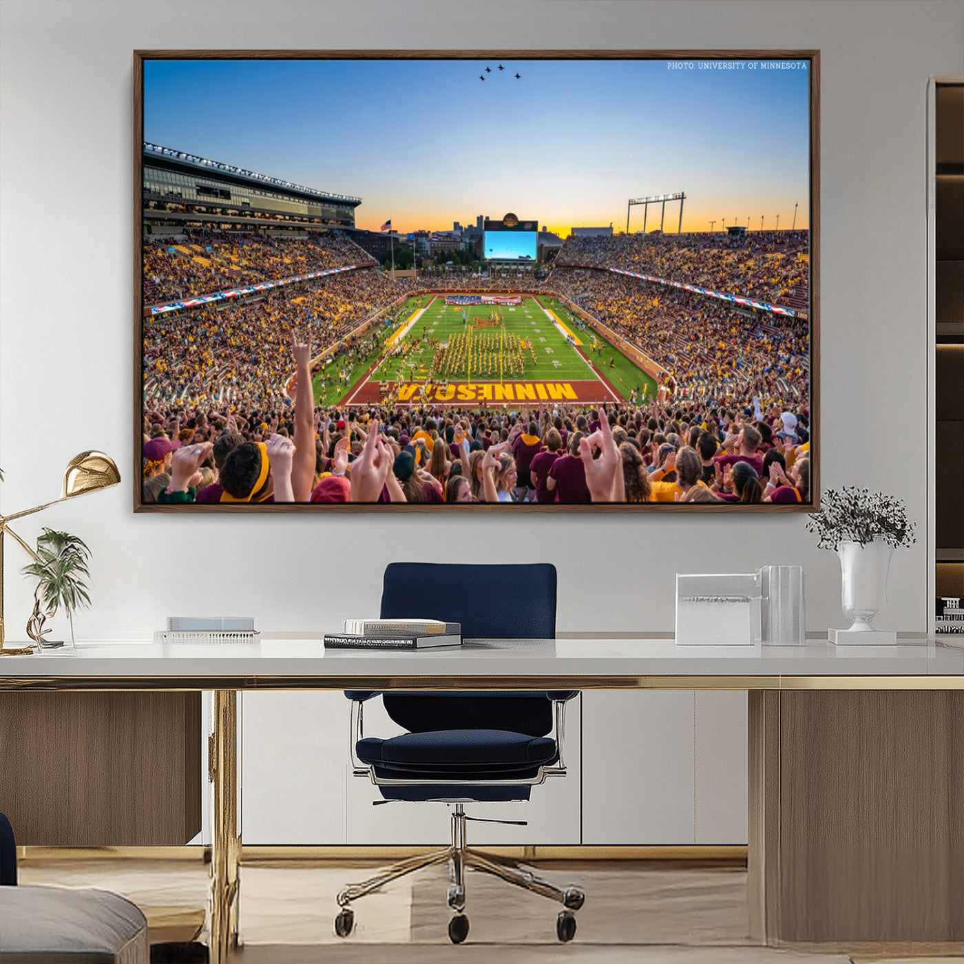 MGV-FC-36X24 - University of Minnesota Golden Gophers Football Team Print - Minneapolis Huntington Bank Stadium