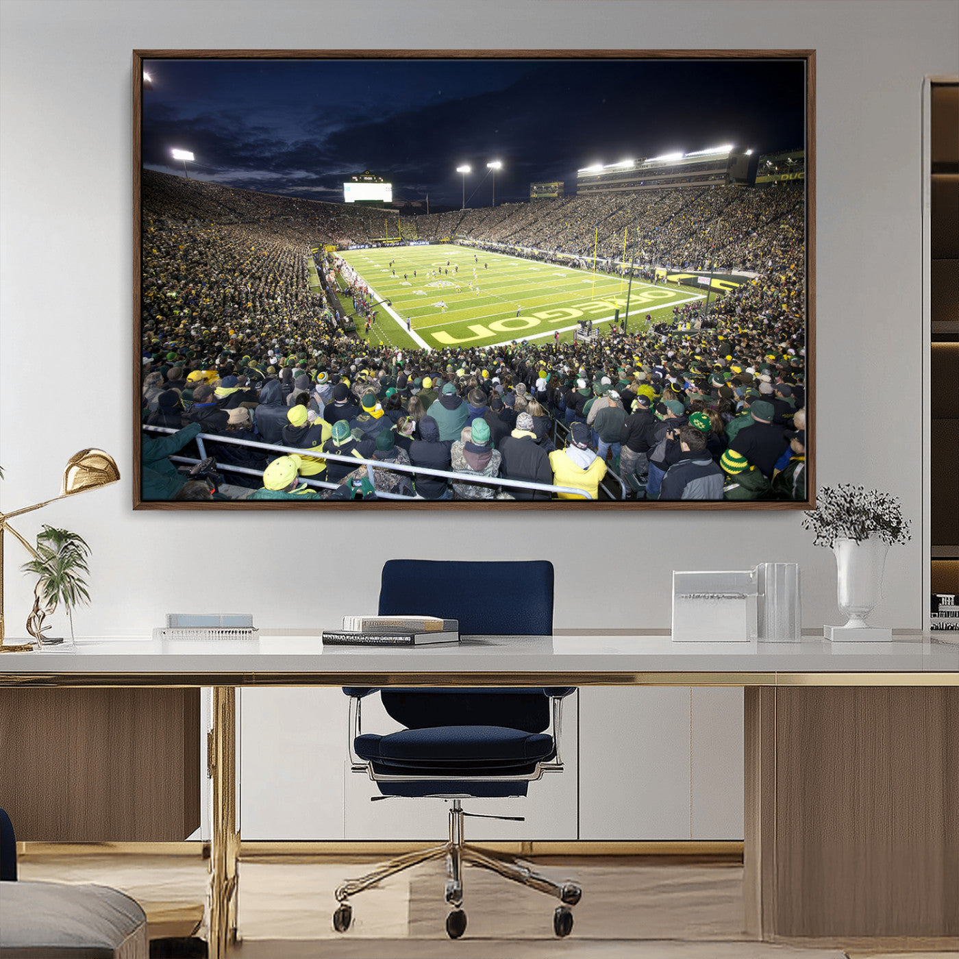 MGV-FC-36X24 - University of Oregon Ducks Football Team Print - Eugene Autzen Stadium Wall Art Canvas Print