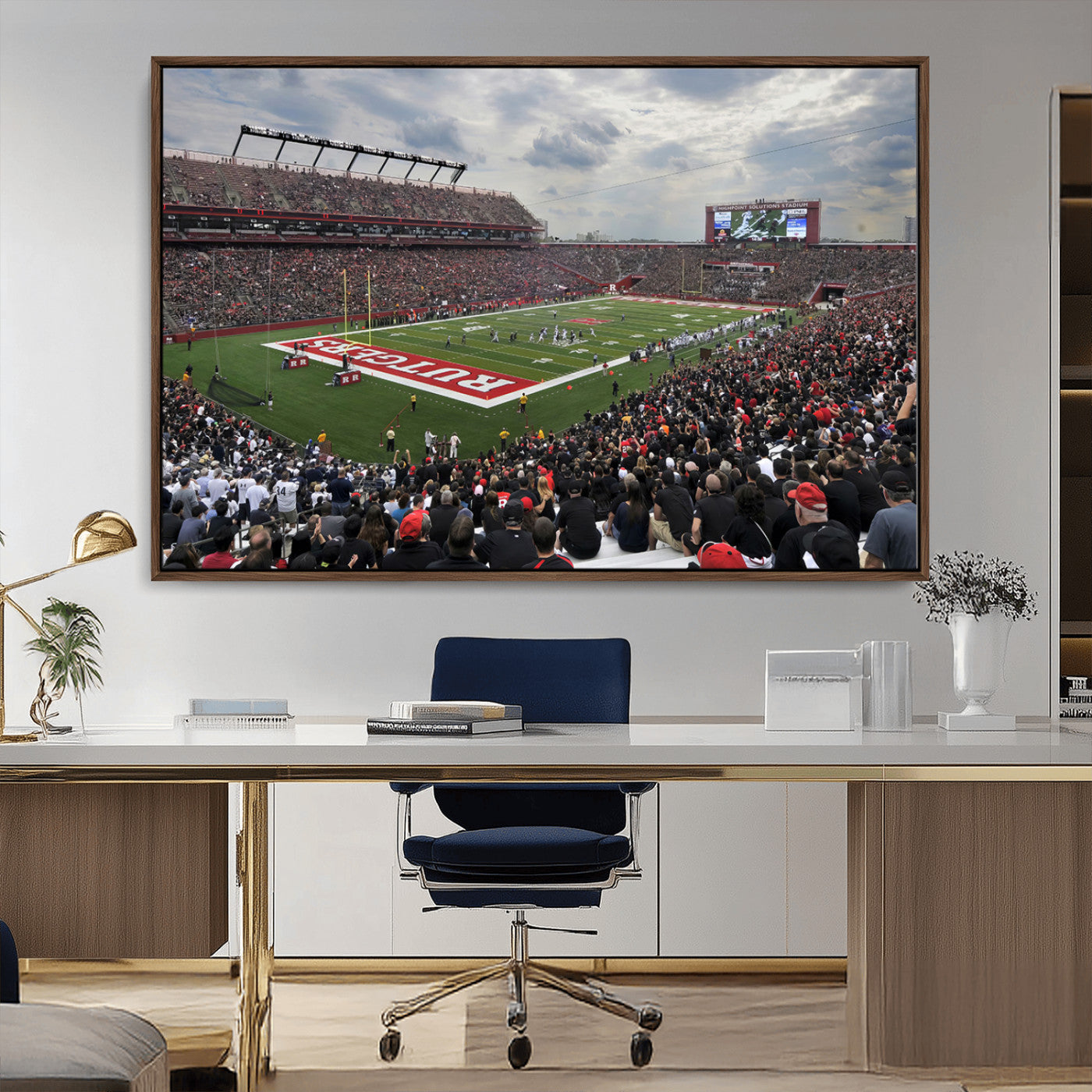 MGV-FC-36X24 - Rutgers Scarlet Knights Football Team Print - SHI Stadium, Piscataway Wall Art Canvas Print