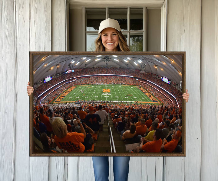 From above, the view resembles the Syracuse University Orange Football Team Wall Art Canvas.