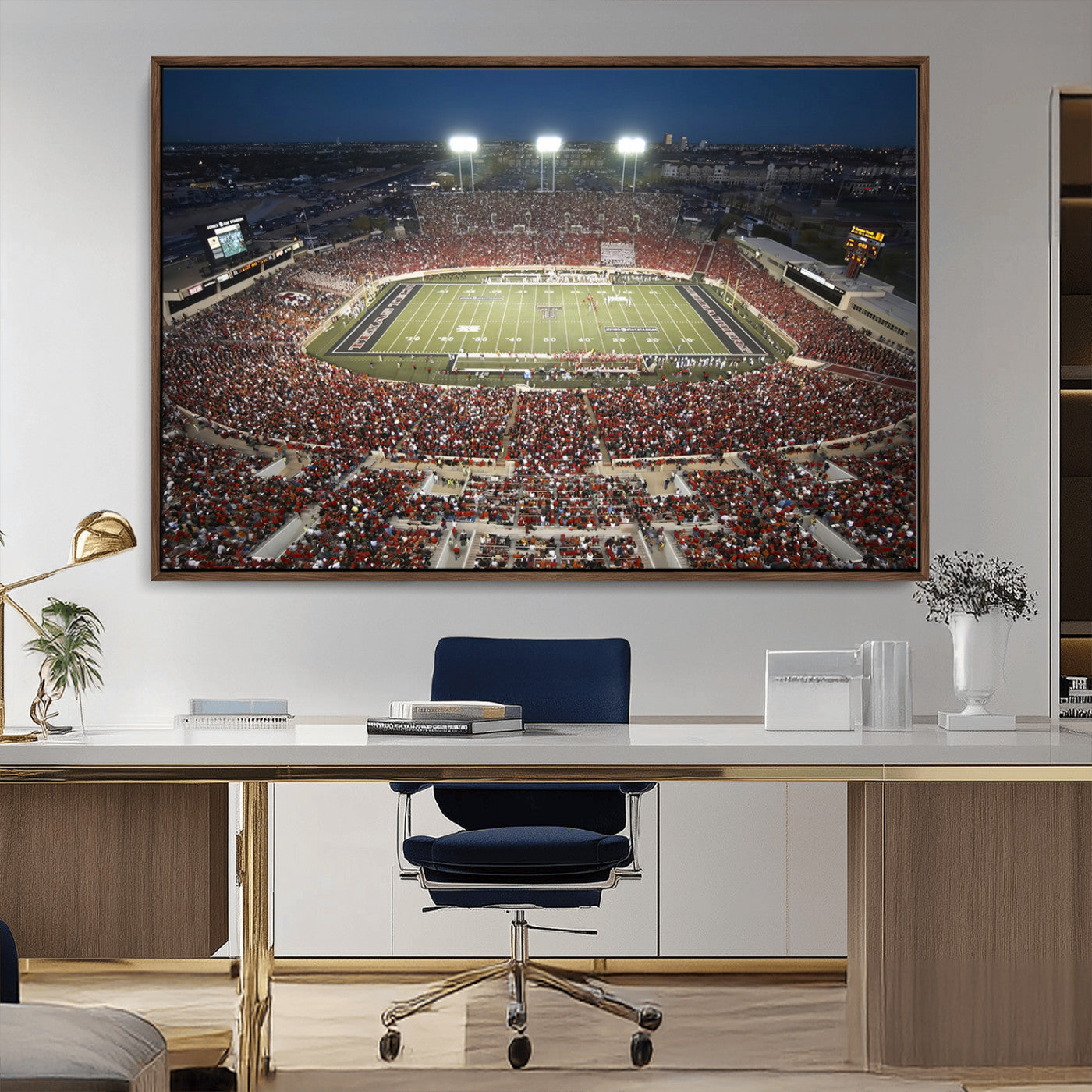 MGV-FC-36X24 - Texas Tech Red Raiders Football Team Print - Lubbock Jones AT&T Stadium Wall Art Canvas Print