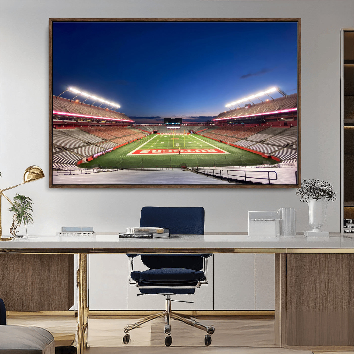 MGV-FC-36X24 - Rutgers Scarlet Knights Football Team Print - Piscataway SHI Stadium Wall Art Canvas Print