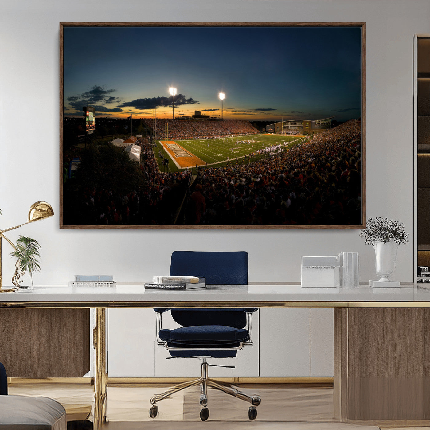 MGV-FC-36X24 - Ball State Cardinals Football Team Print - Muncie Scheumann Stadium Wall Art Canvas Print