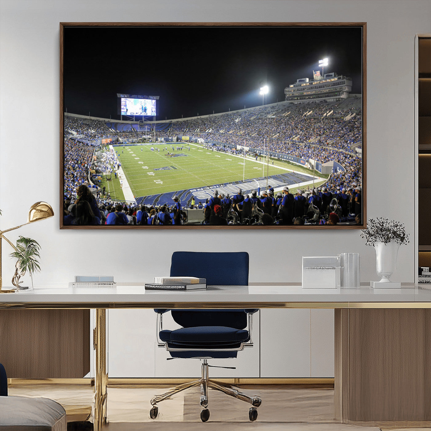 MGV-FC-36X24 - University of Memphis Tigers Football Team Print - Memphis Simmons Bank Liberty Stadium Wall Art
