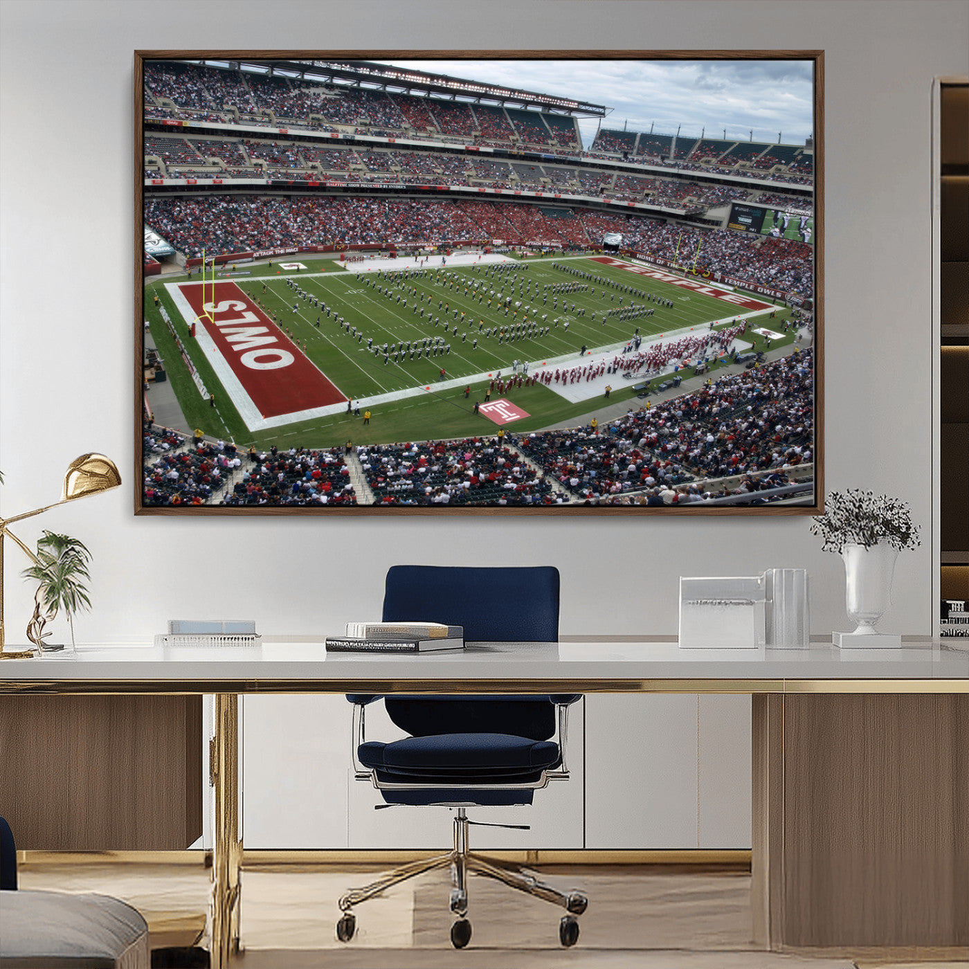 MGV-FC-36X24 - The Temple University Owls Athletics Team Print - Philadelphia Lincoln Financial Field Stadium Wall